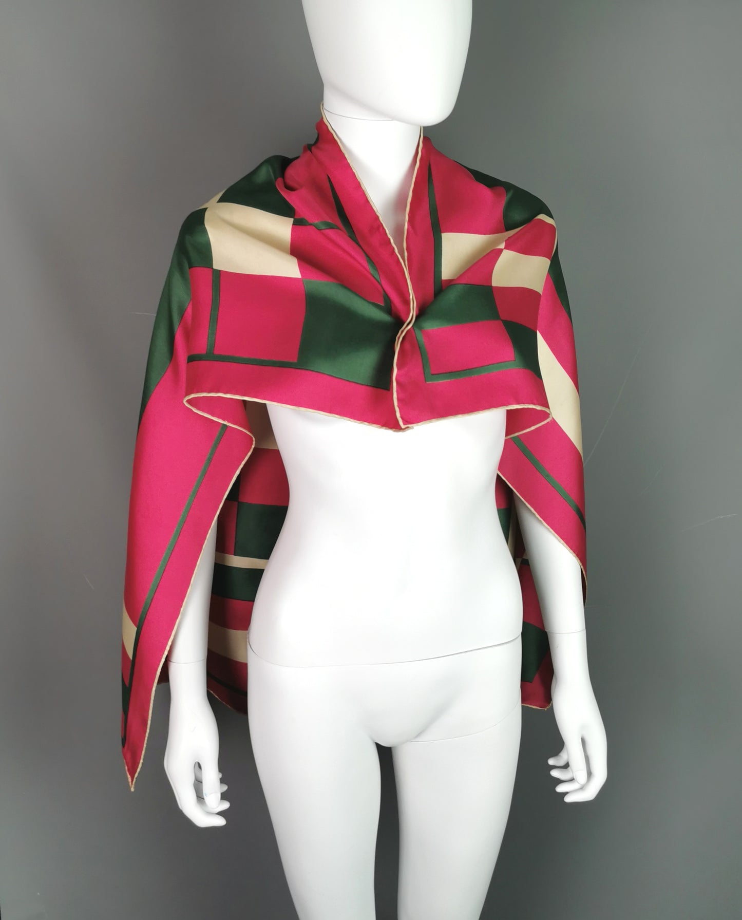 Vintage Jaeger silk scarf, Abstract pattern