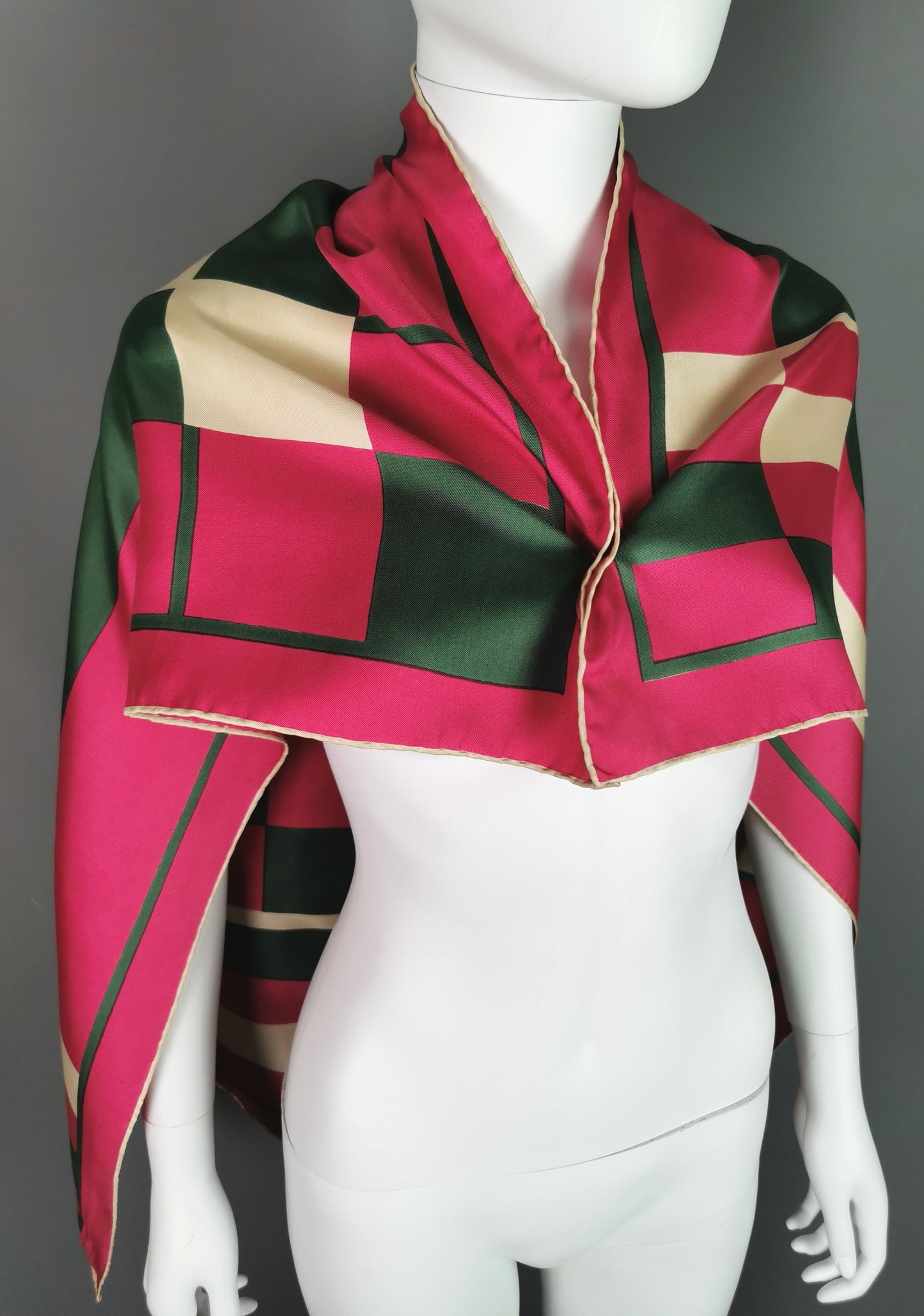 Vintage Jaeger silk scarf, Abstract pattern