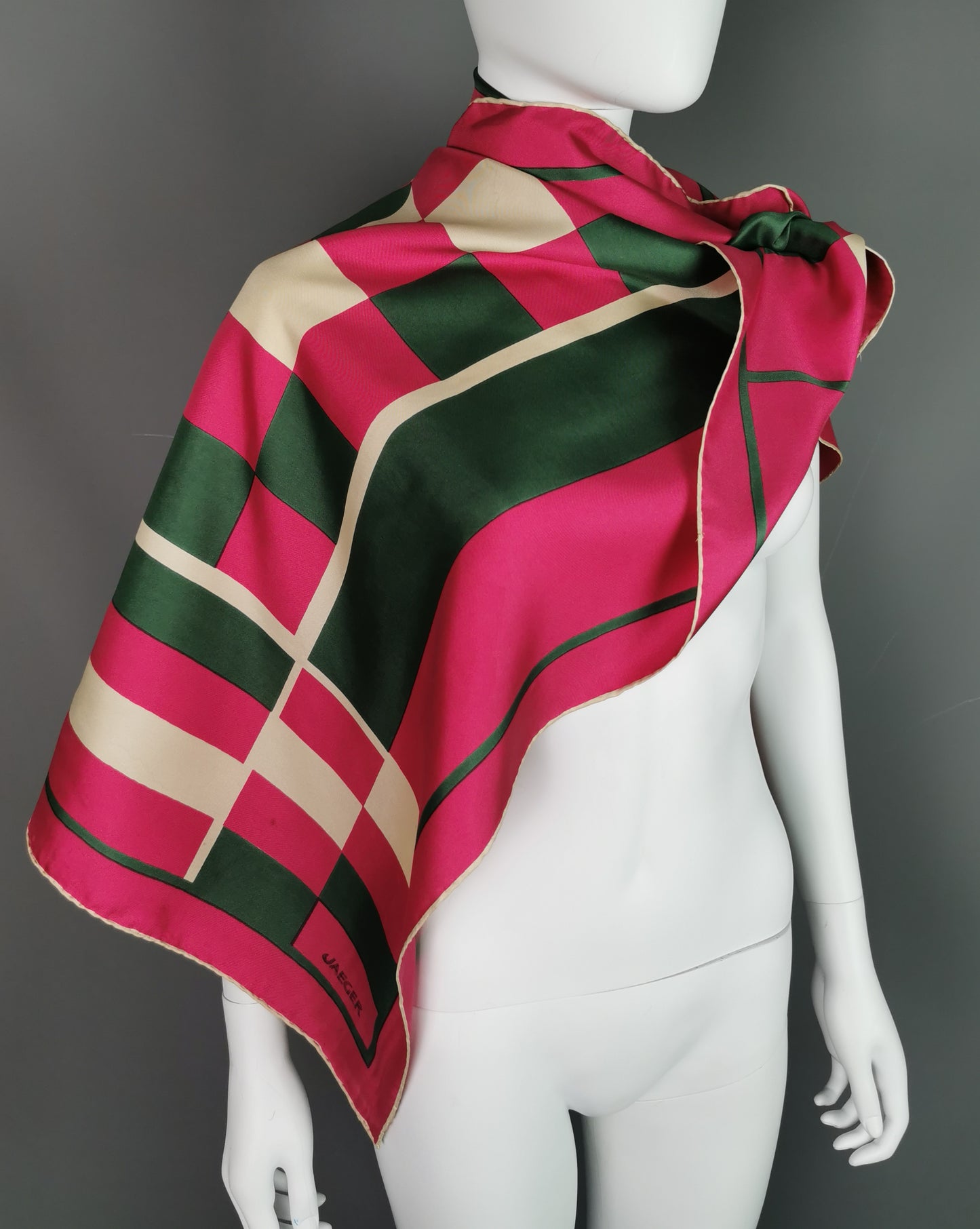 Vintage Jaeger silk scarf, Abstract pattern