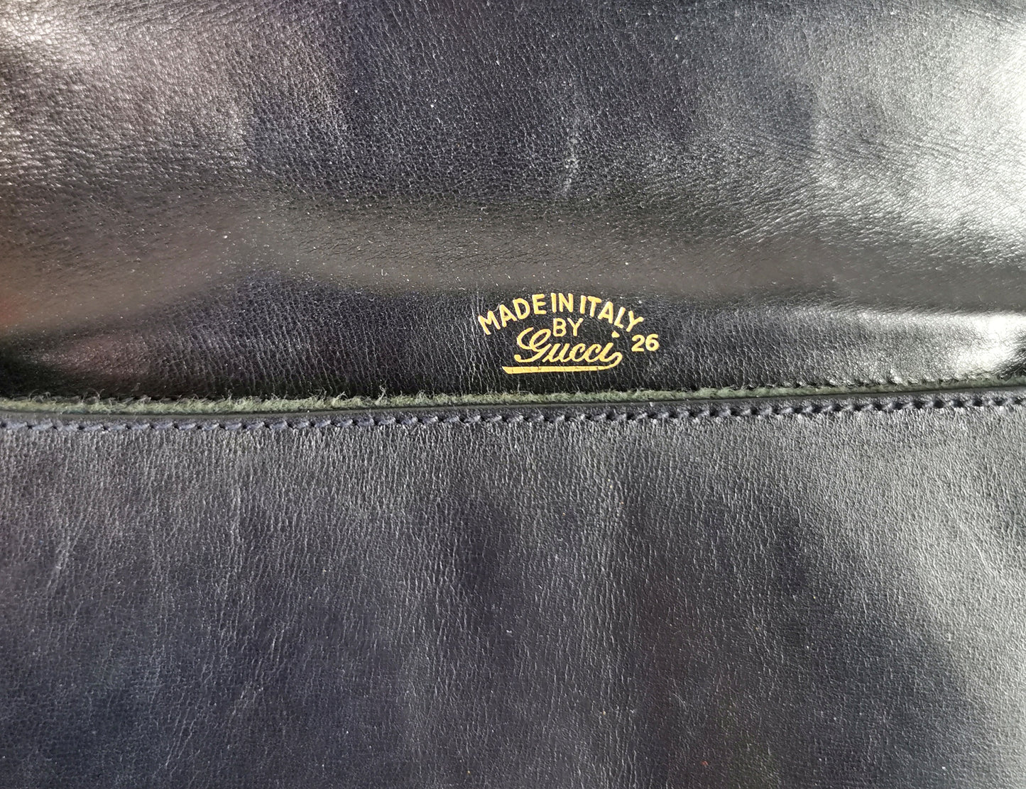 Vintage c1960s Gucci navy leather handbag