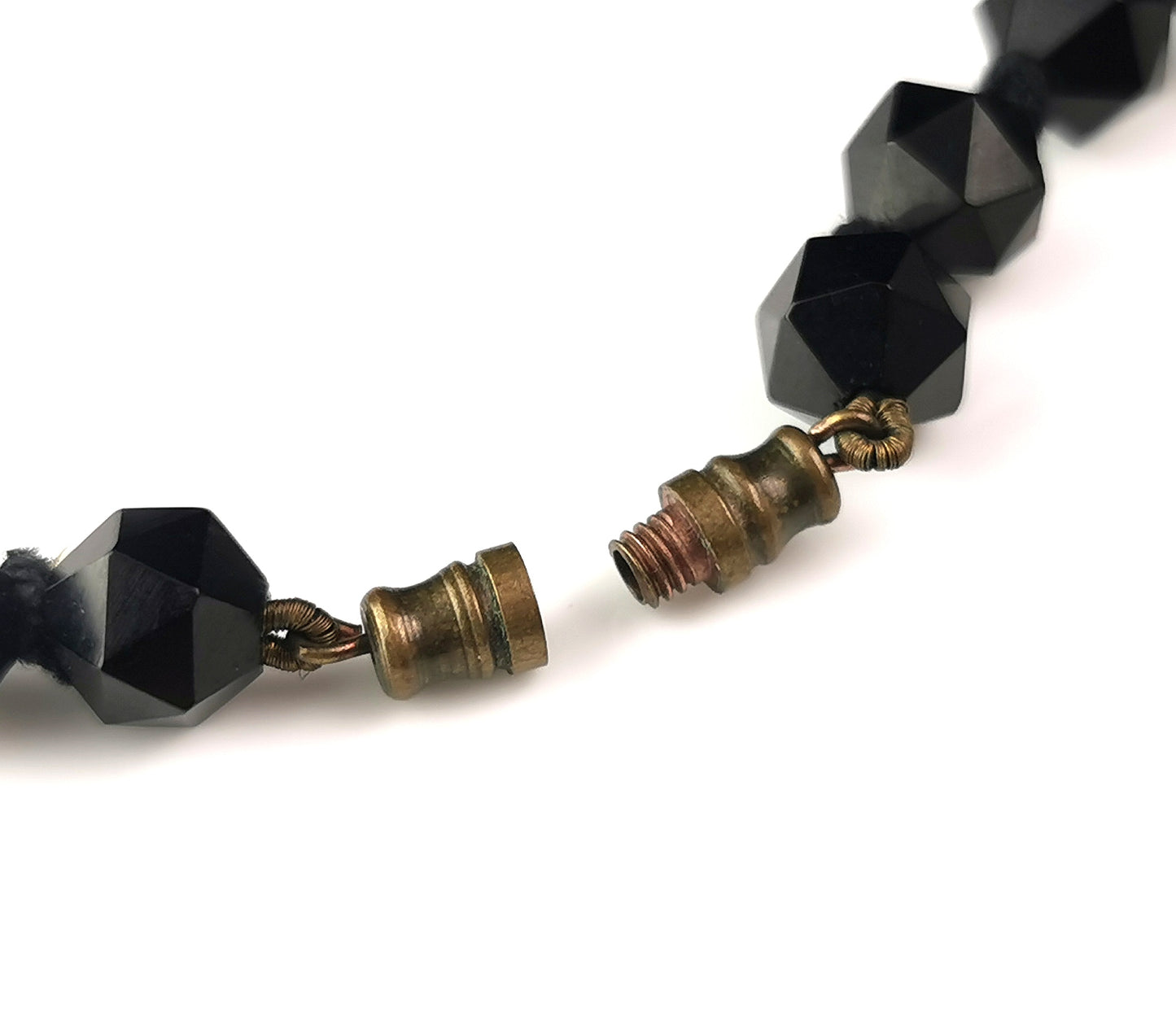 Antique Art Deco Whitby Jet bead necklace
