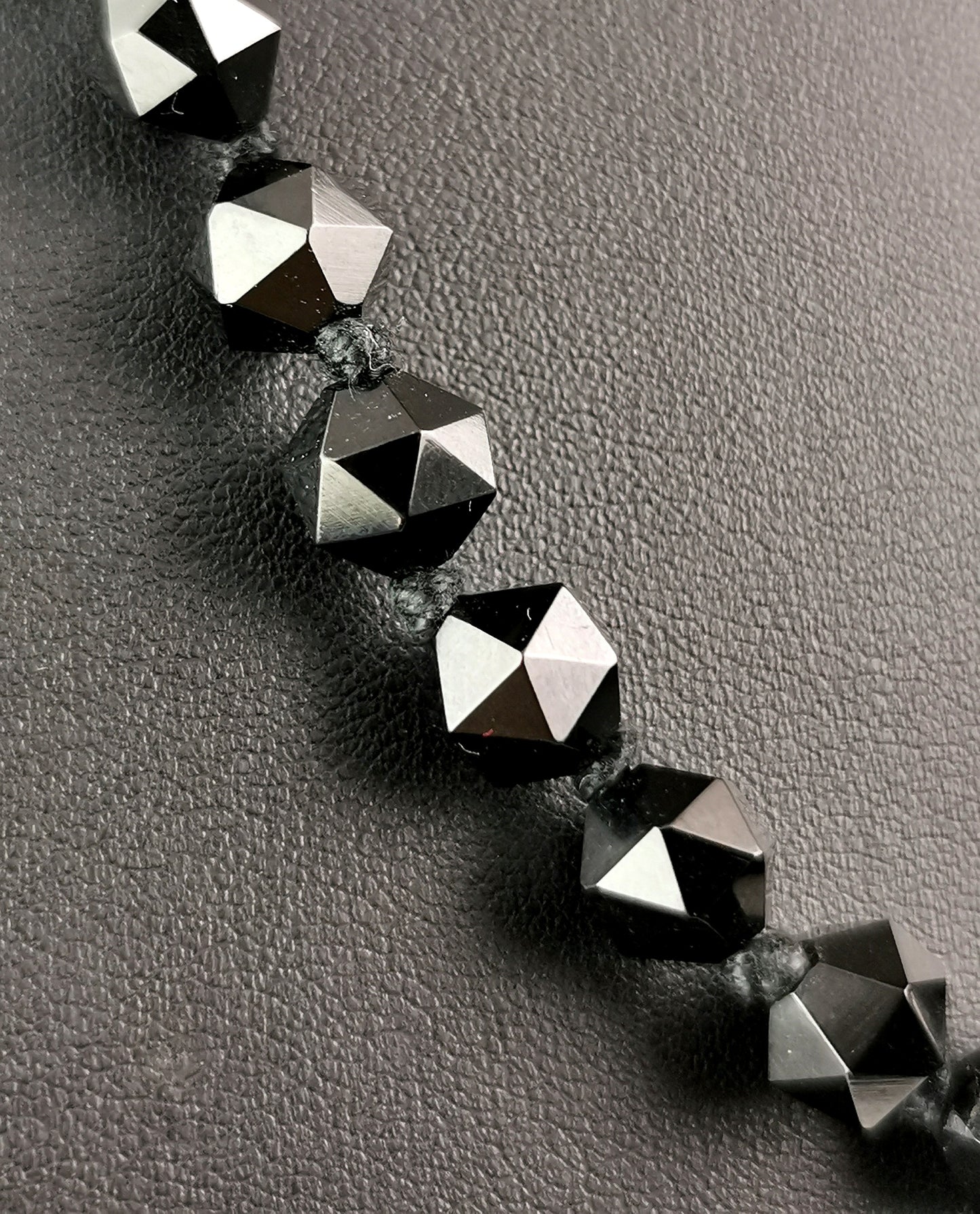 Antique Art Deco Whitby Jet bead necklace