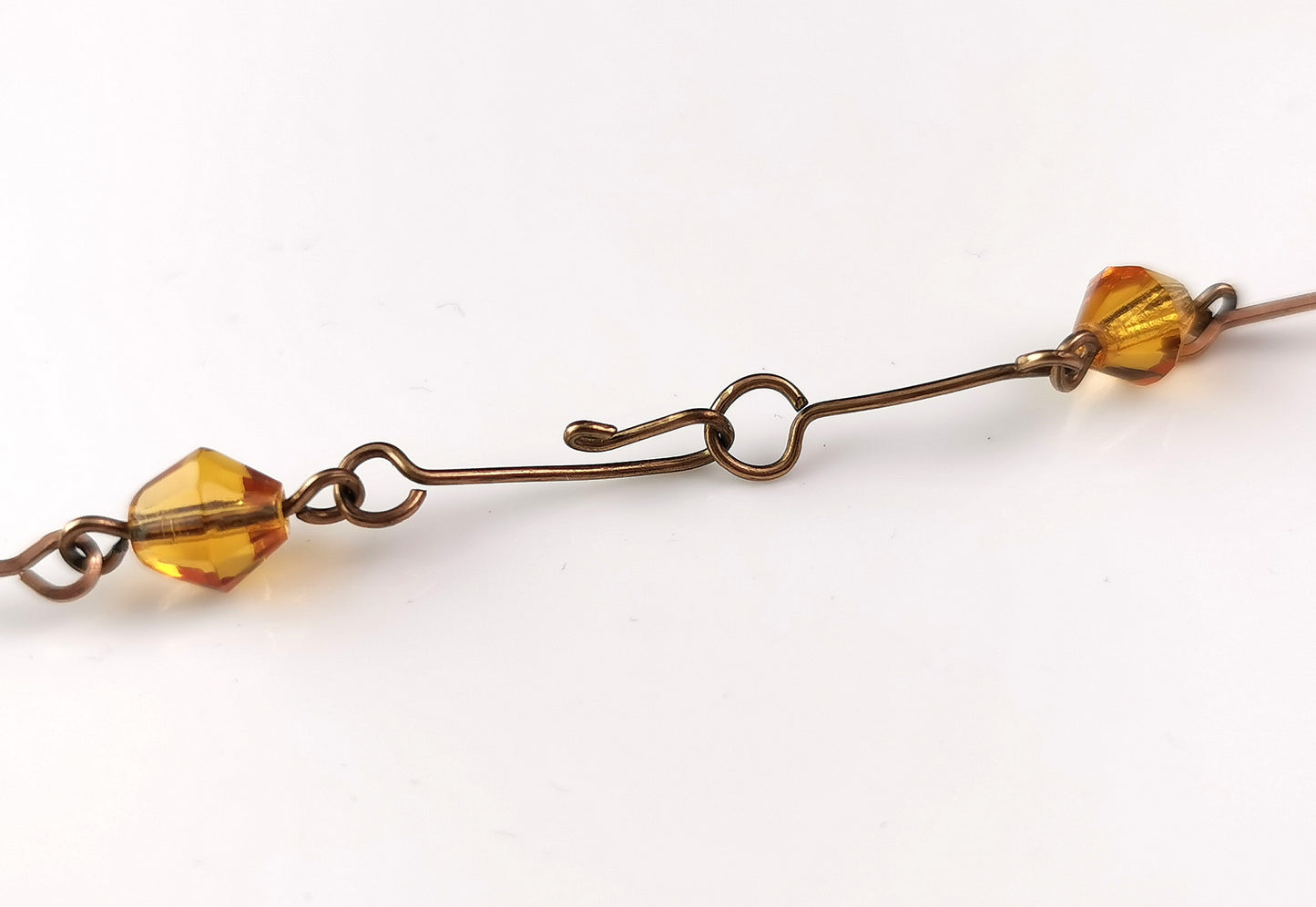 Vintage Art Deco Amber glass bead necklace