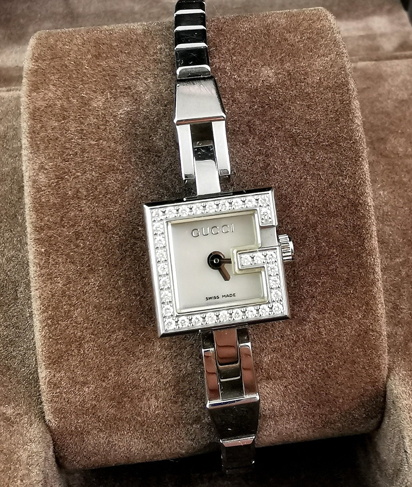 Vintage Gucci Mini G ladies diamante watch, wristwatch