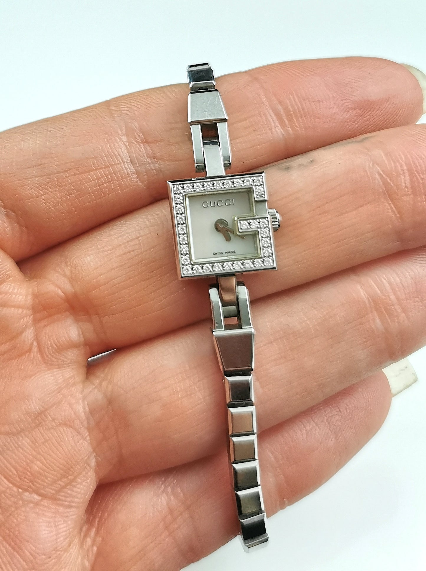 Vintage Gucci Mini G ladies diamante watch, wristwatch