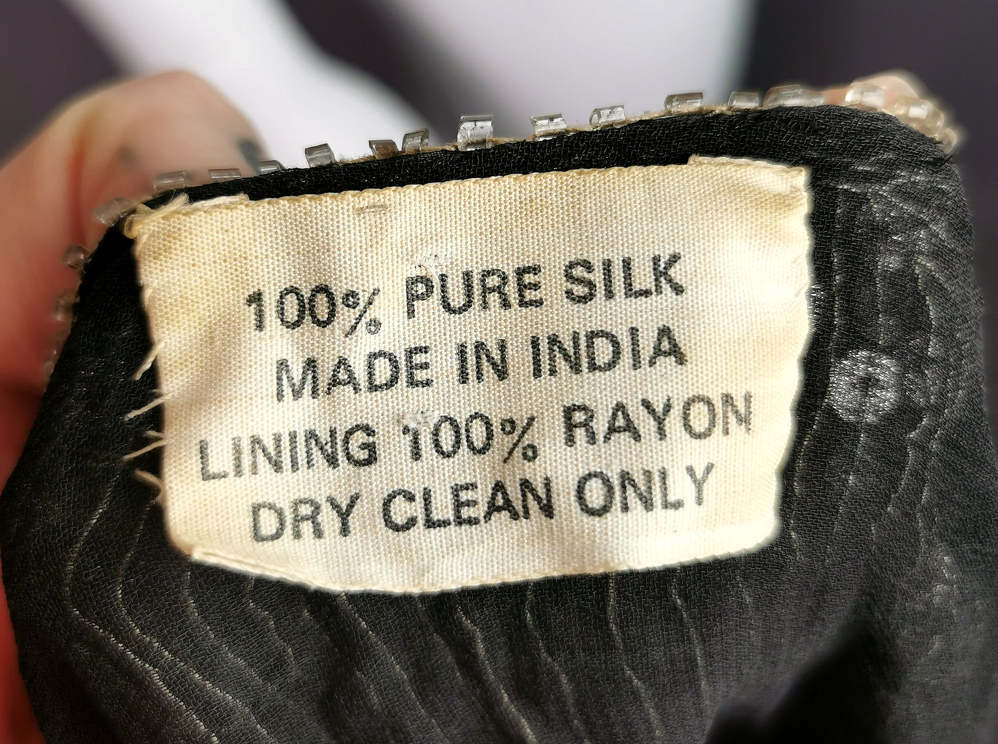 Vintage 1980s Sequin butterfly top, Silk, beadwork