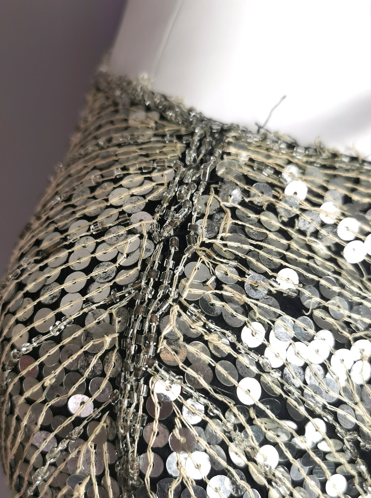 Vintage 1980s Sequin butterfly top, Silk, beadwork