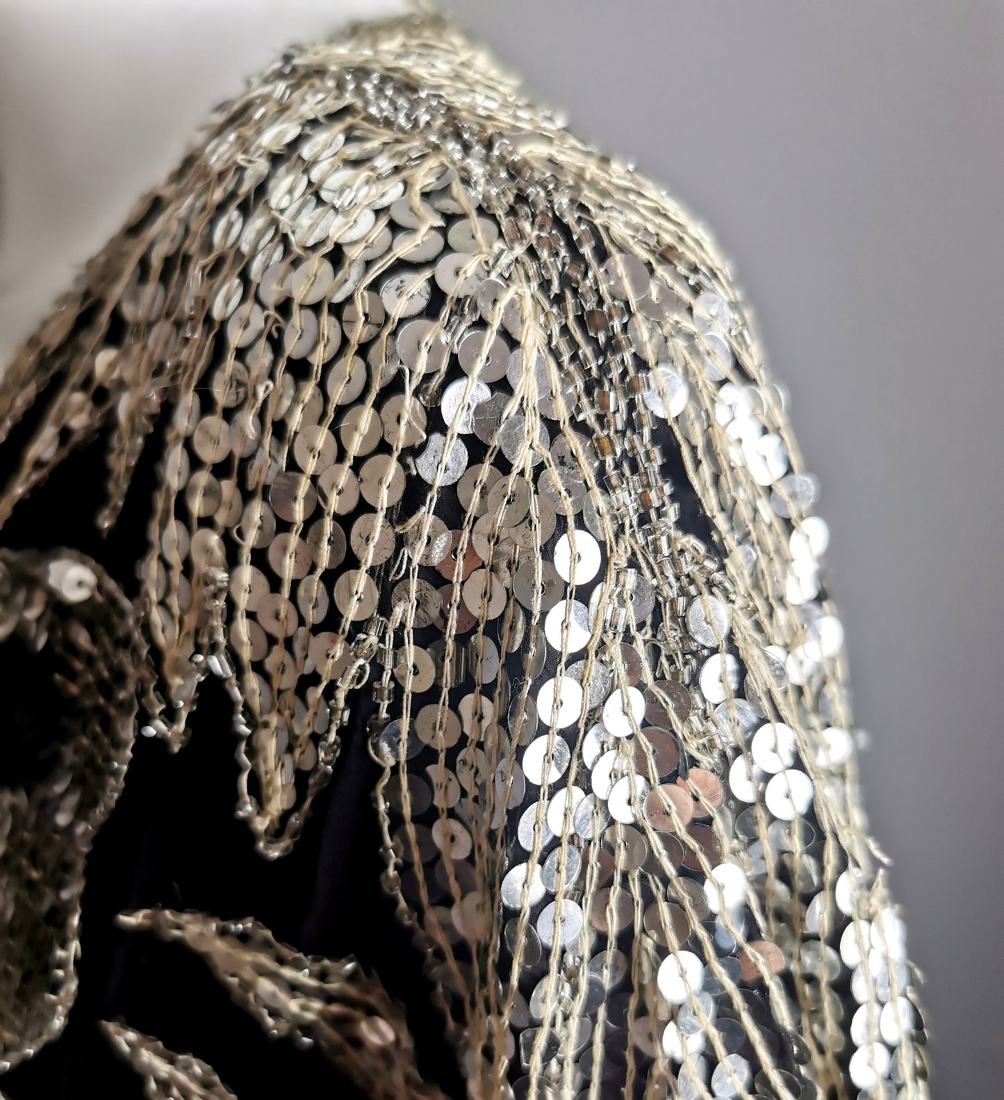 Vintage 1980s Sequin butterfly top, Silk, beadwork