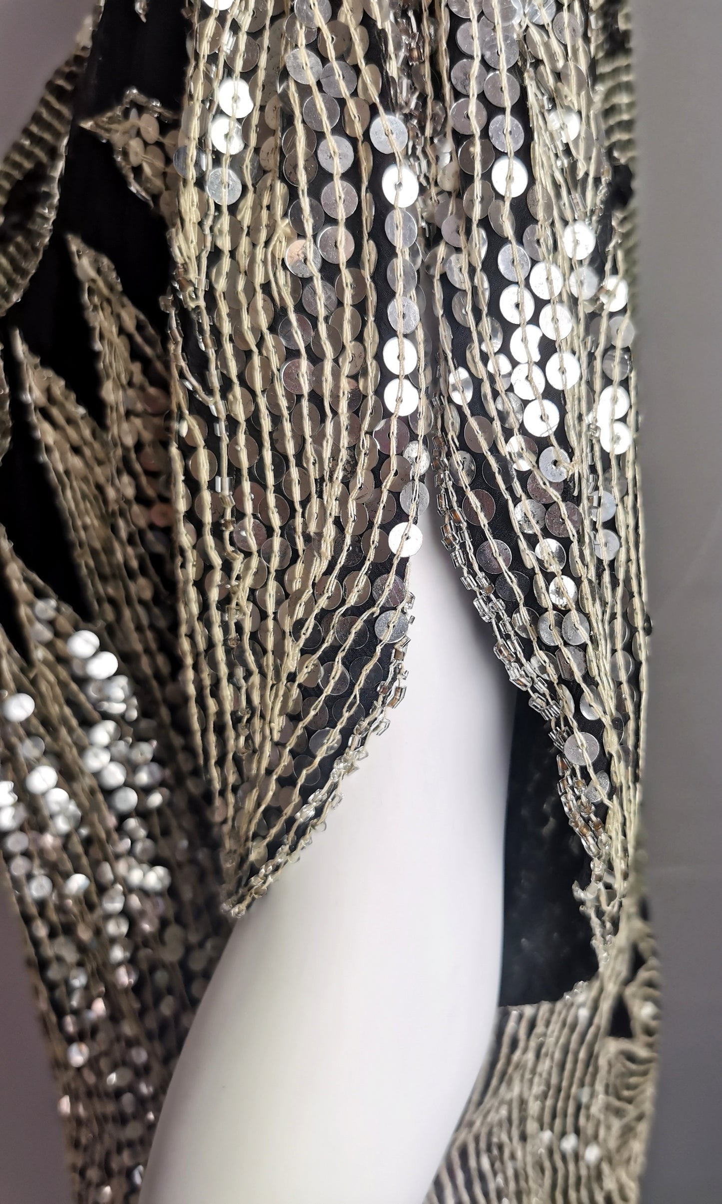 Vintage 1980s Sequin butterfly top, Silk, beadwork