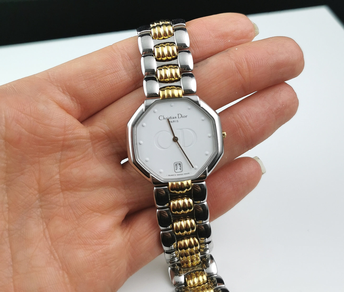 Vintage Christian Dior Octagon wristwatch, D45-204, Boxed