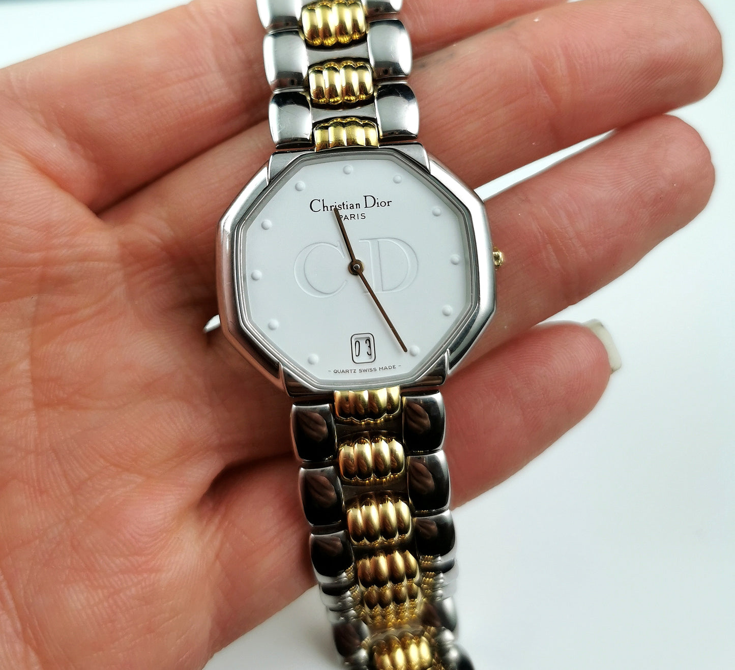 Vintage Christian Dior Octagon wristwatch, D45-204, Boxed
