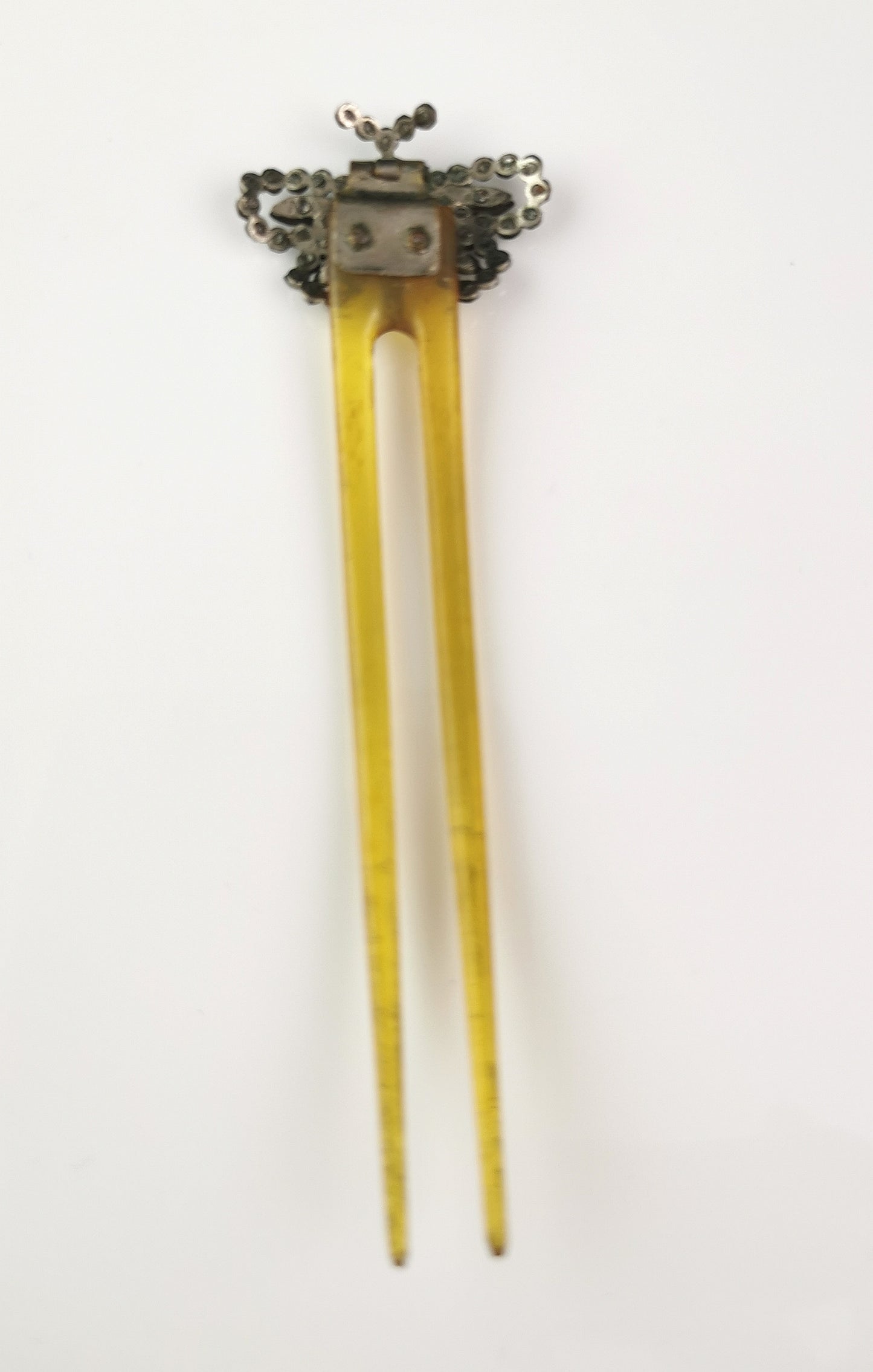 Antique cut steel Butterfly hair comb, Victorian