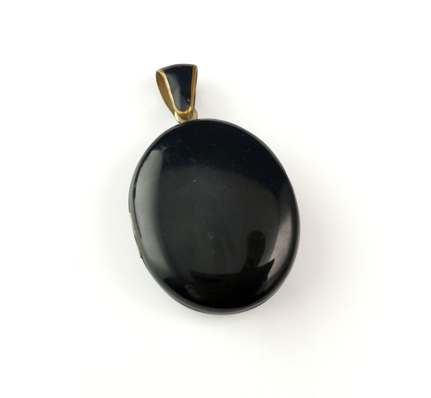Antique Victorian Whitby Jet mourning locket, Mining