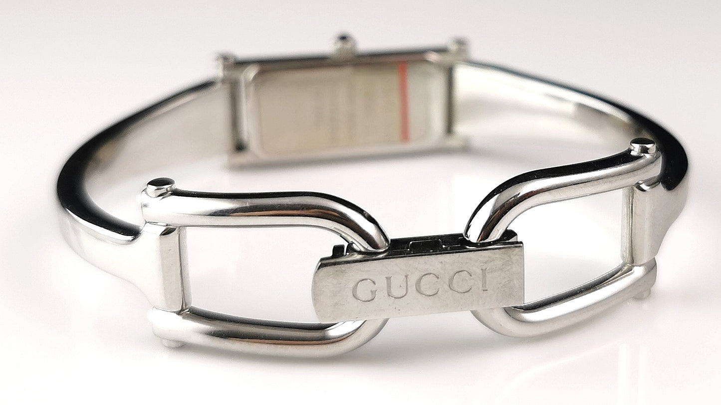 Vintage Gucci 1500l ladies wristwatch, Horsebit bangle strap