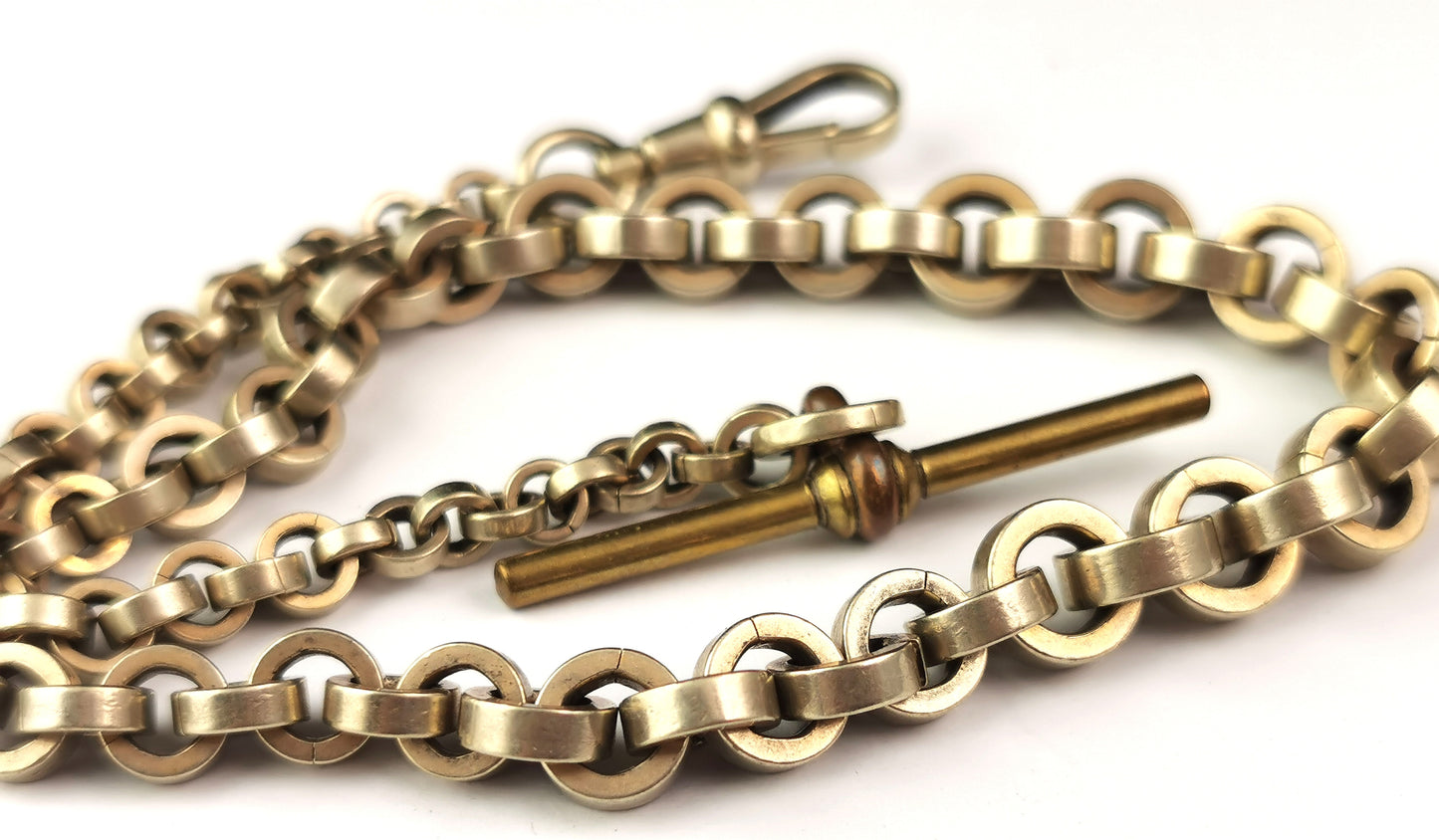 Antique Victorian gilt Albert chain, chunky rolo link