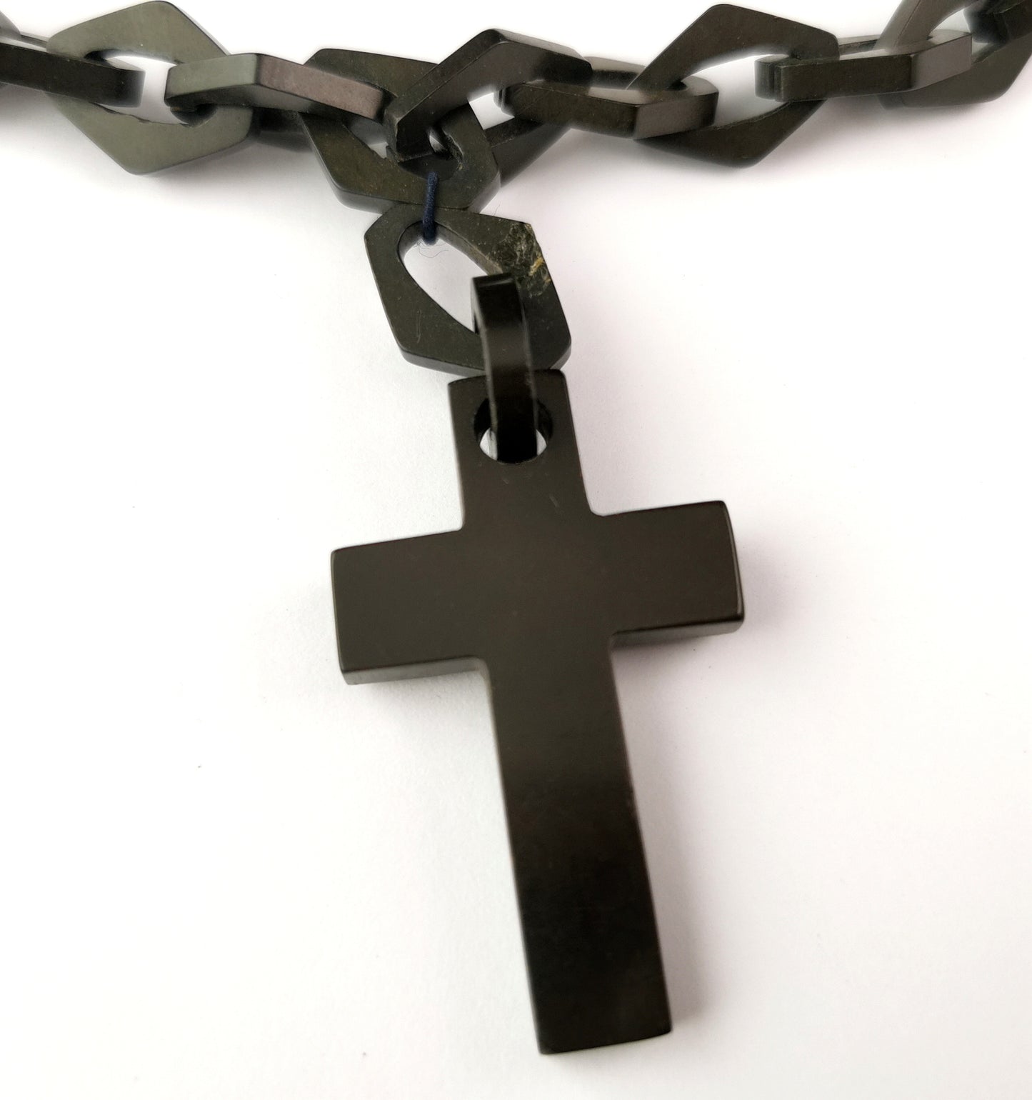Antique Victorian Vulcanite Cross and chain necklace
