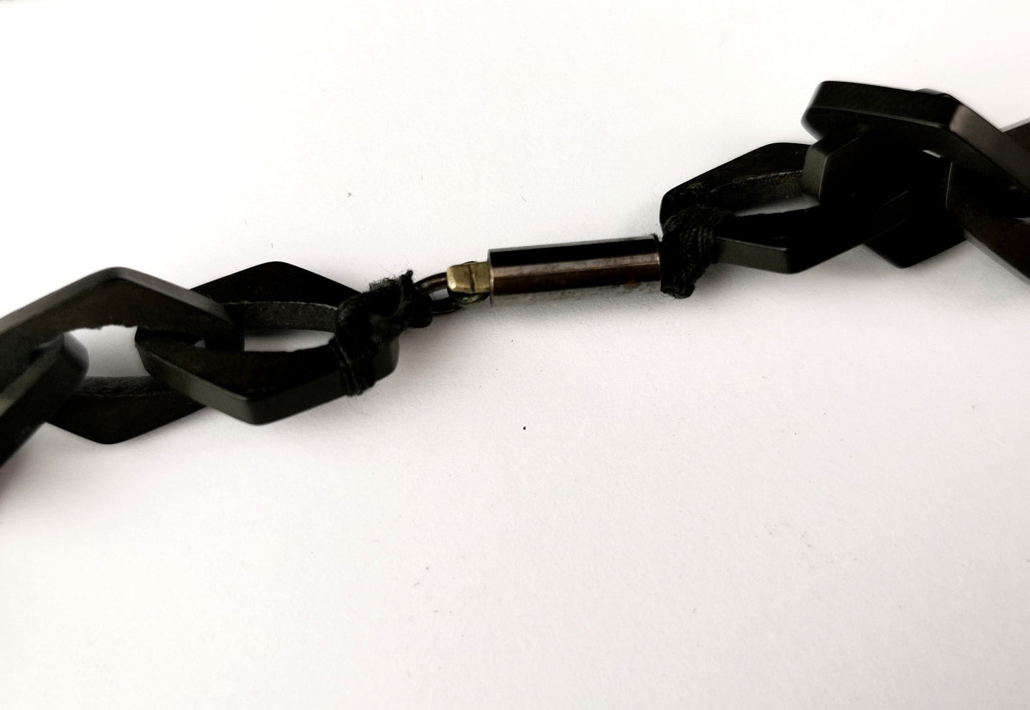 Antique Victorian Vulcanite Cross and chain necklace