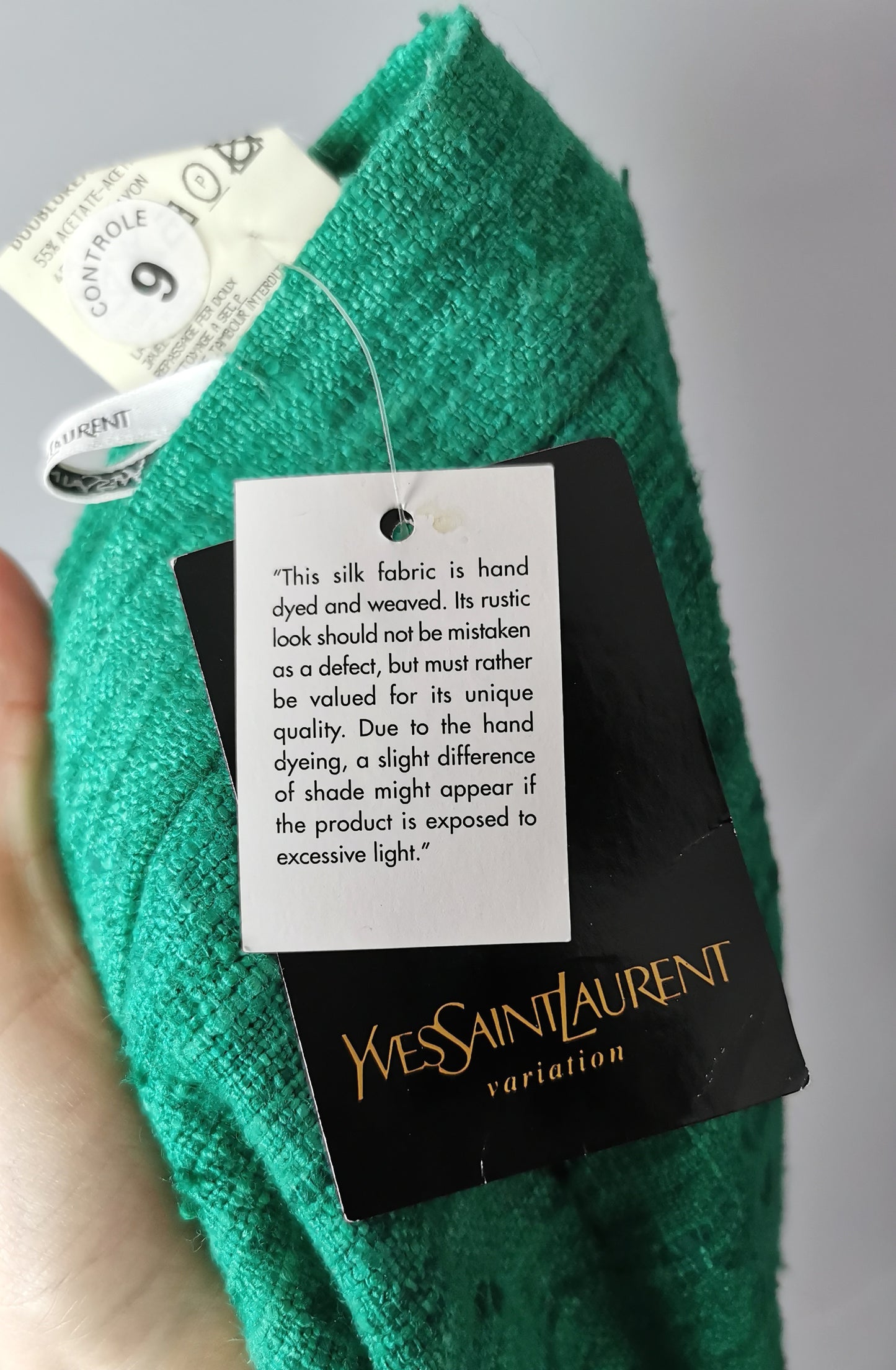 Vintage Yves Saint Laurent Variation Slub Silk skirt suit, 80s, NWT