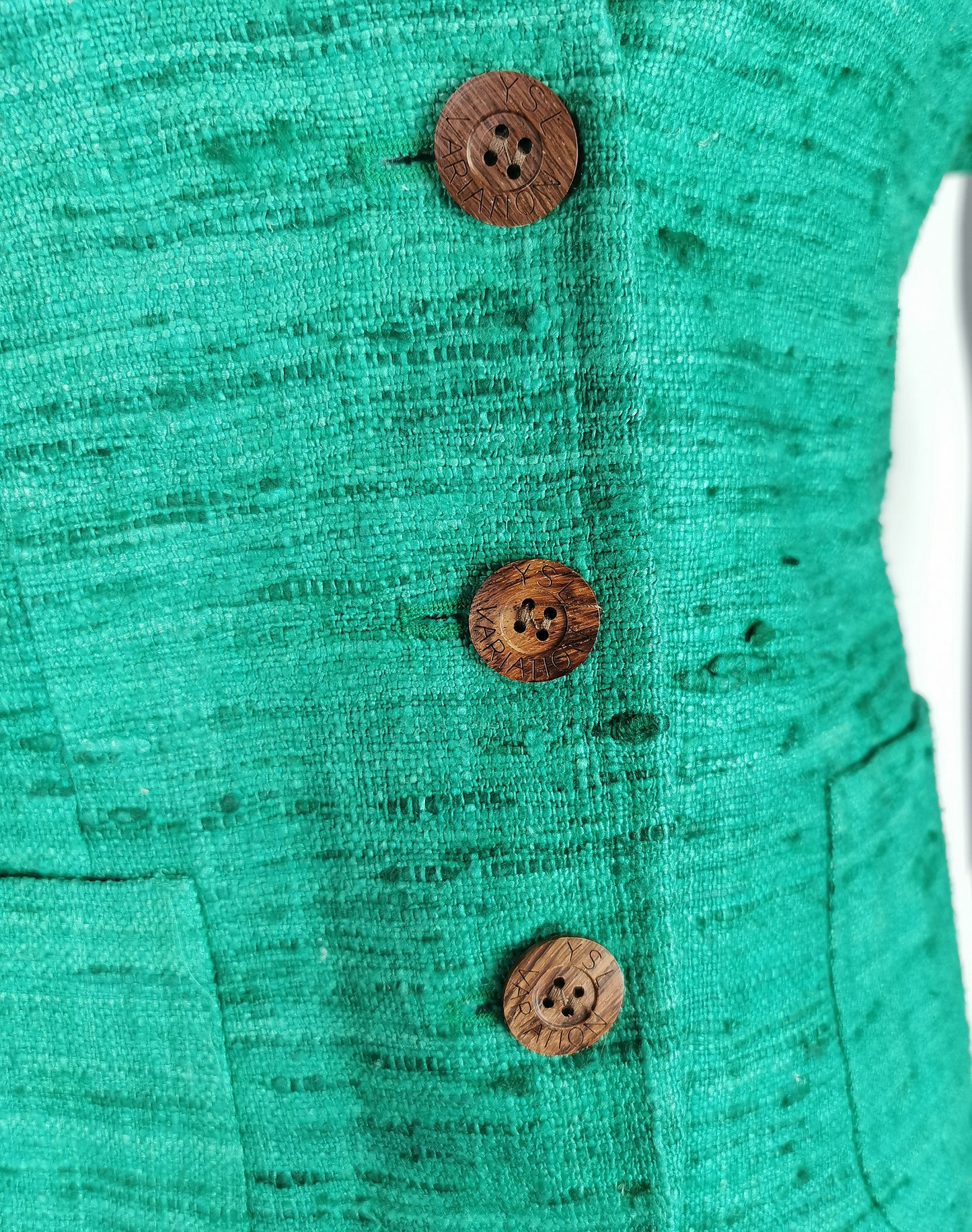 Vintage Yves Saint Laurent Variation Slub Silk skirt suit, 80s, NWT