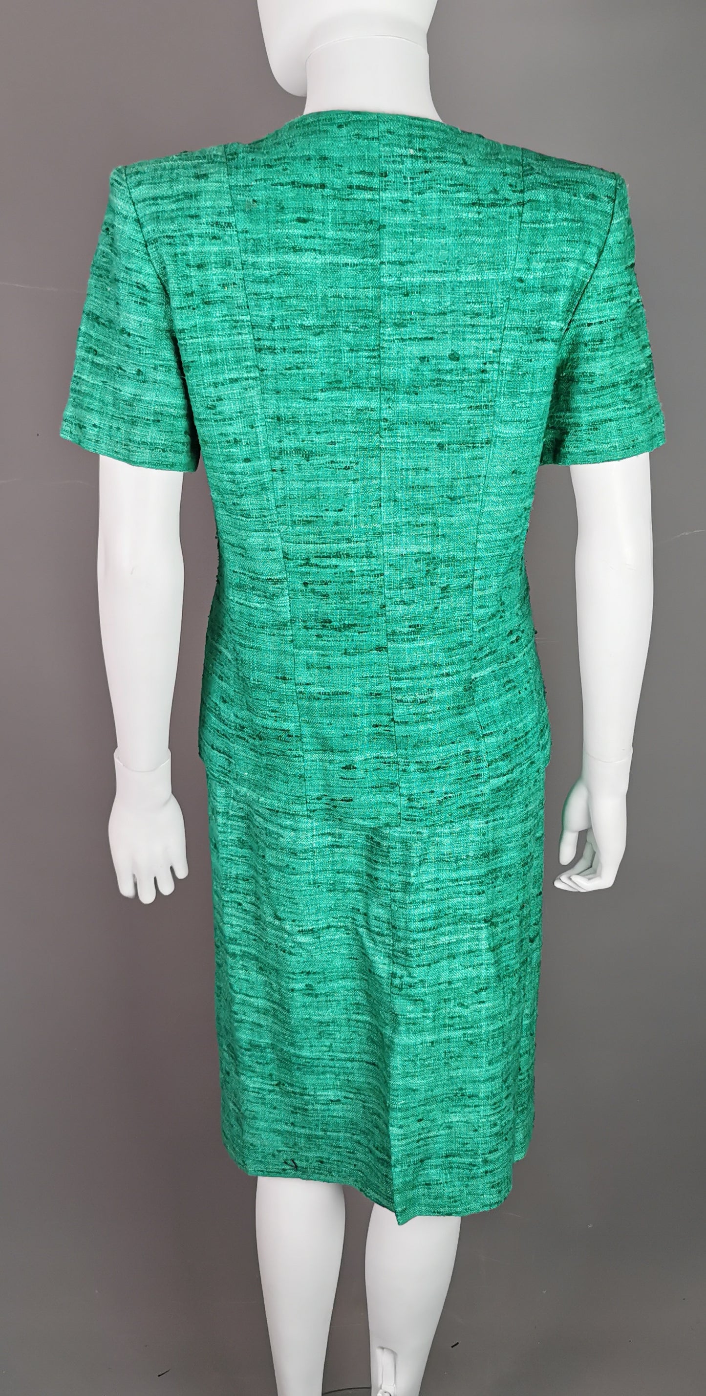 Vintage Yves Saint Laurent Variation Slub Silk skirt suit, 80s, NWT