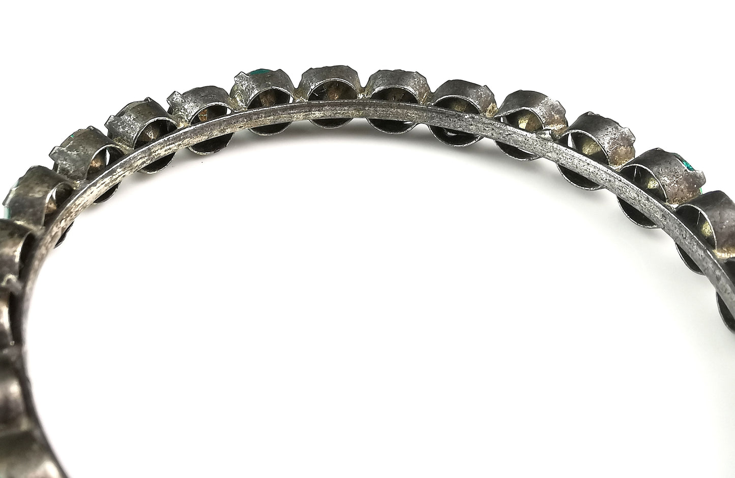 Vintage Art Deco teal blue Paste bangle