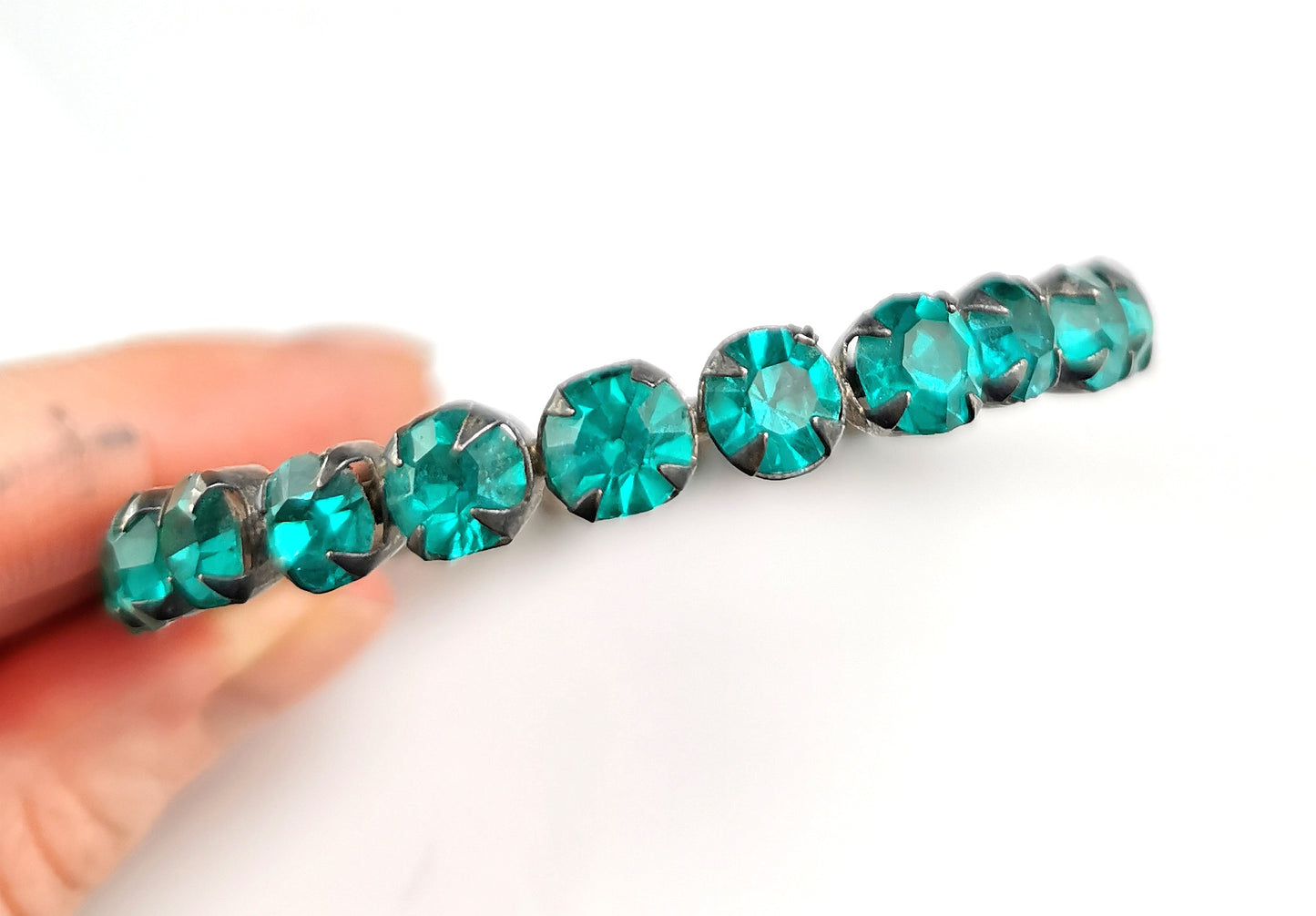 Vintage Art Deco teal blue Paste bangle