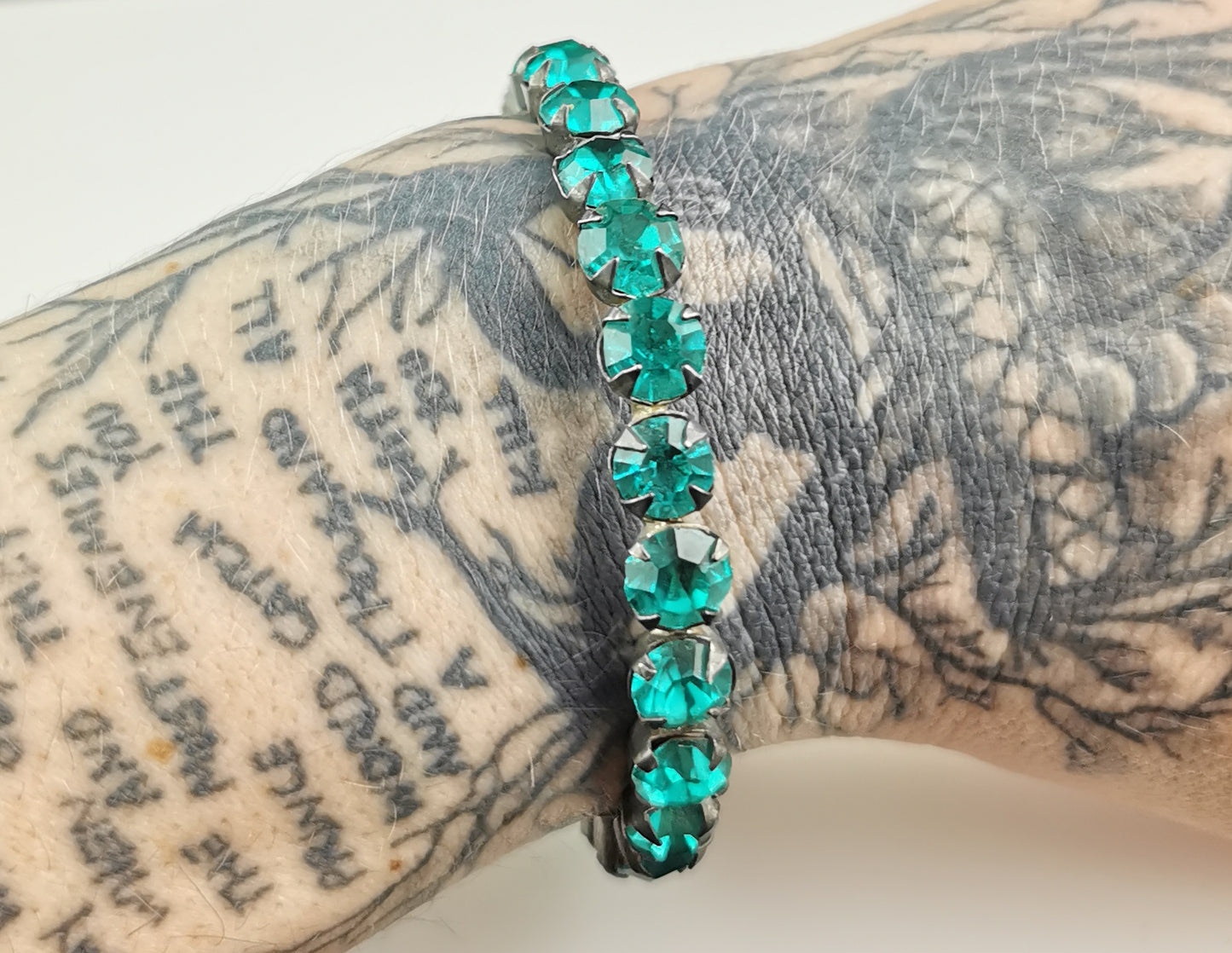 Vintage Art Deco teal blue Paste bangle