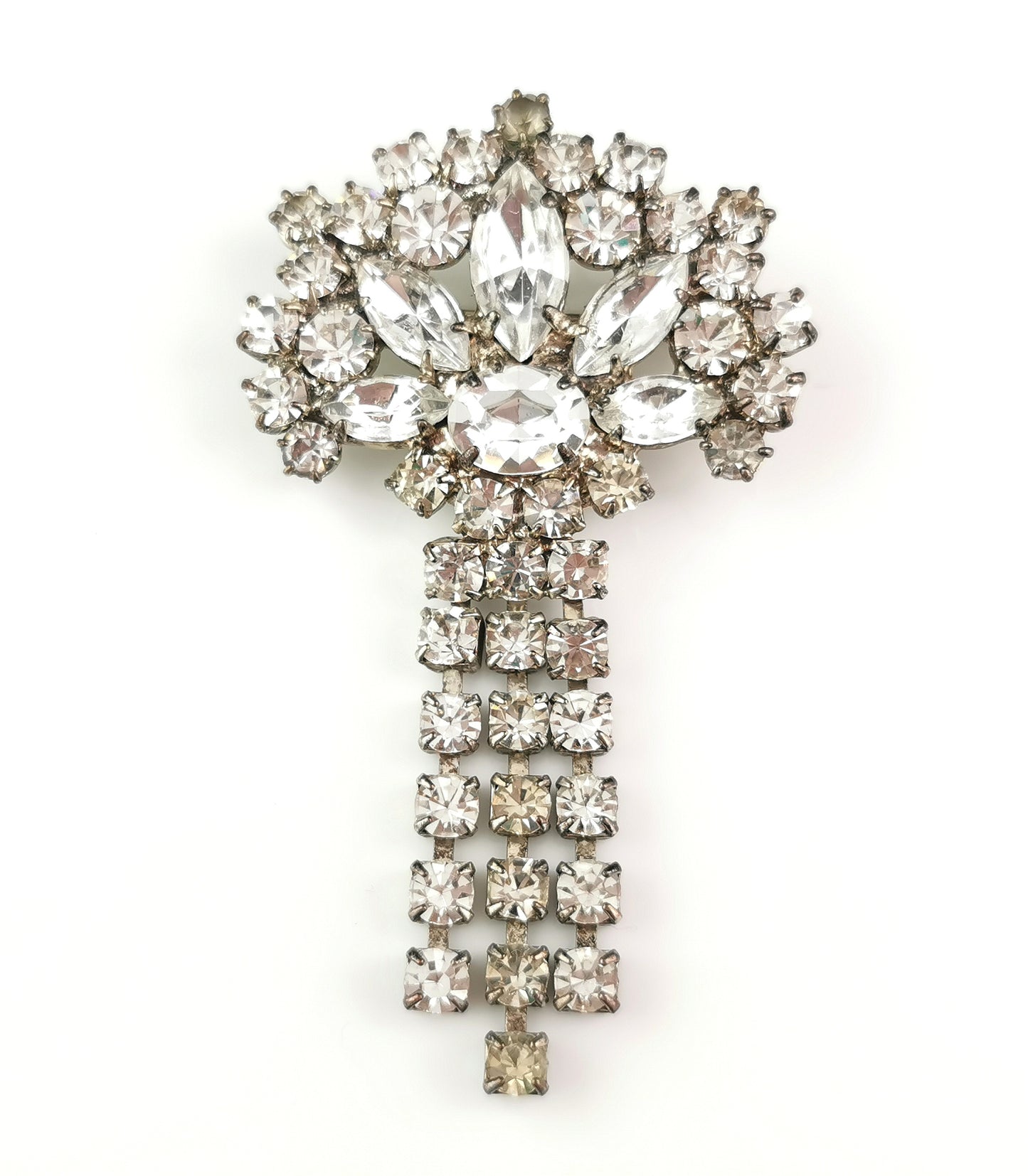 Vintage Sparkly diamanté dangle brooch