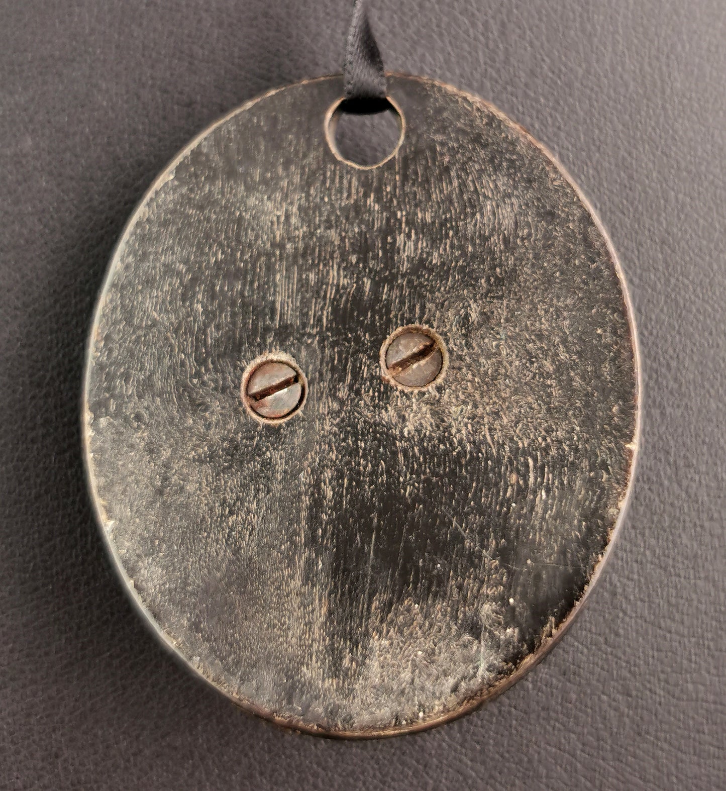 Antique Victorian bog oak floral pendant
