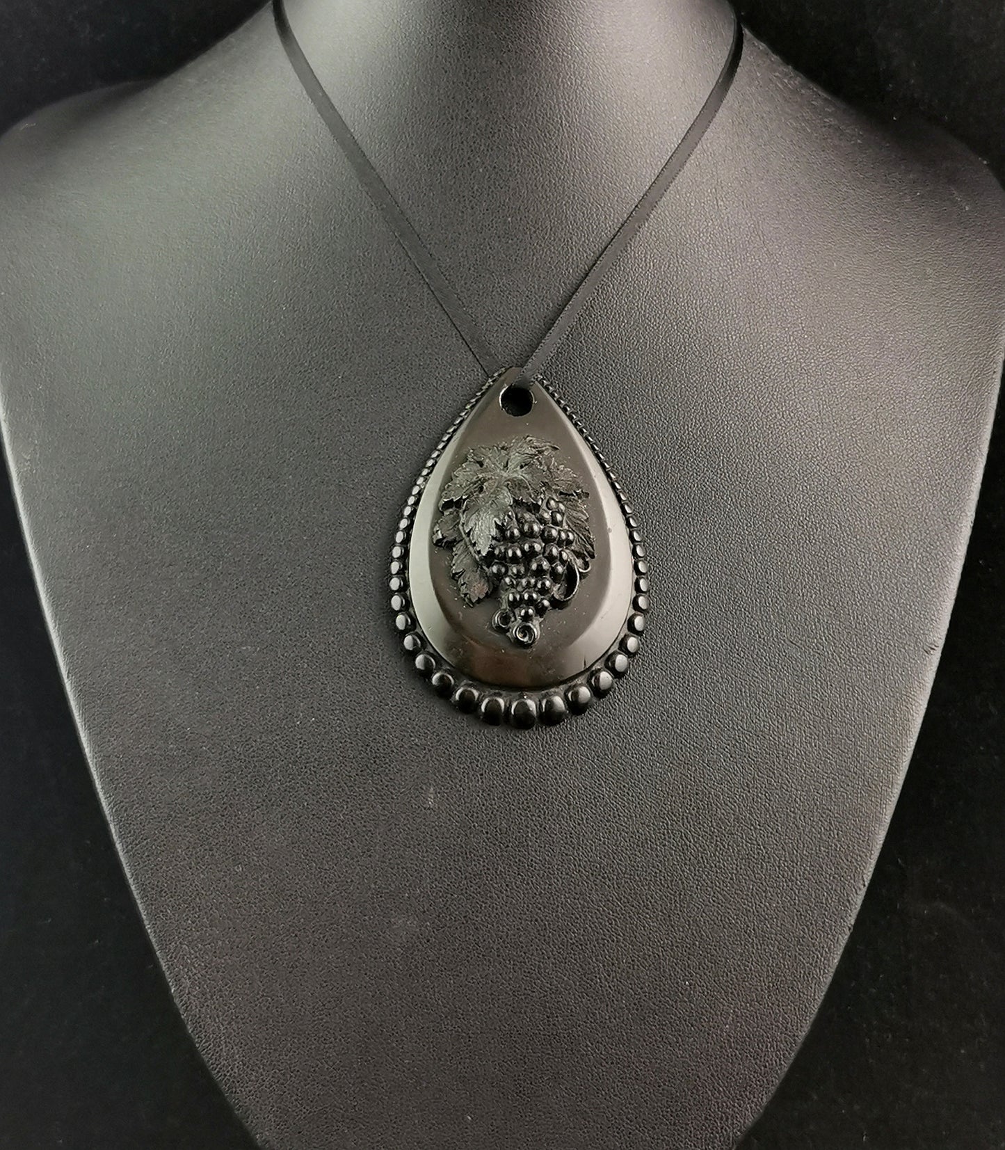 Antique Victorian Vulcanite grapes pendant