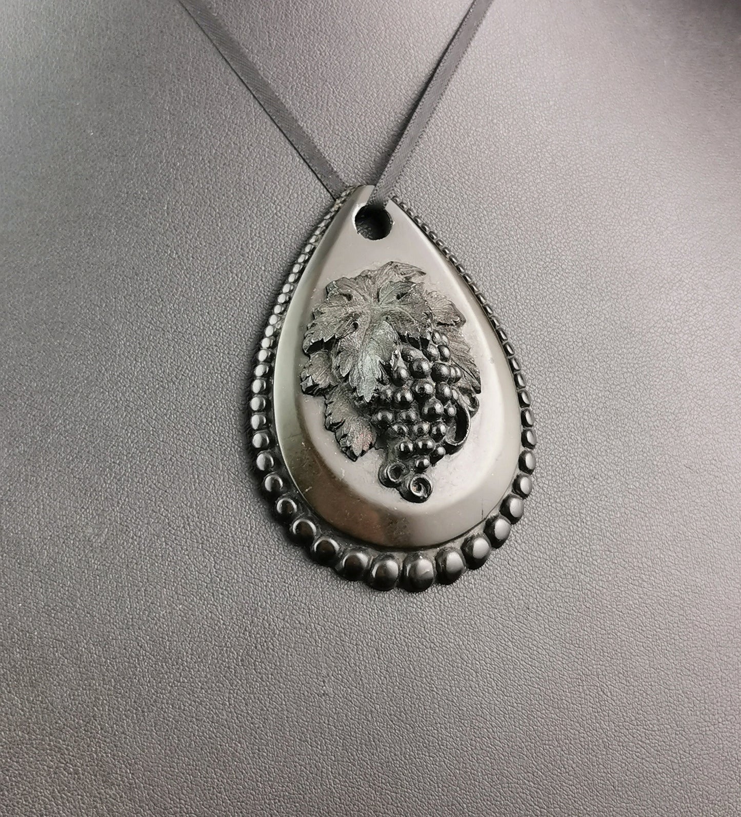 Antique Victorian Vulcanite grapes pendant