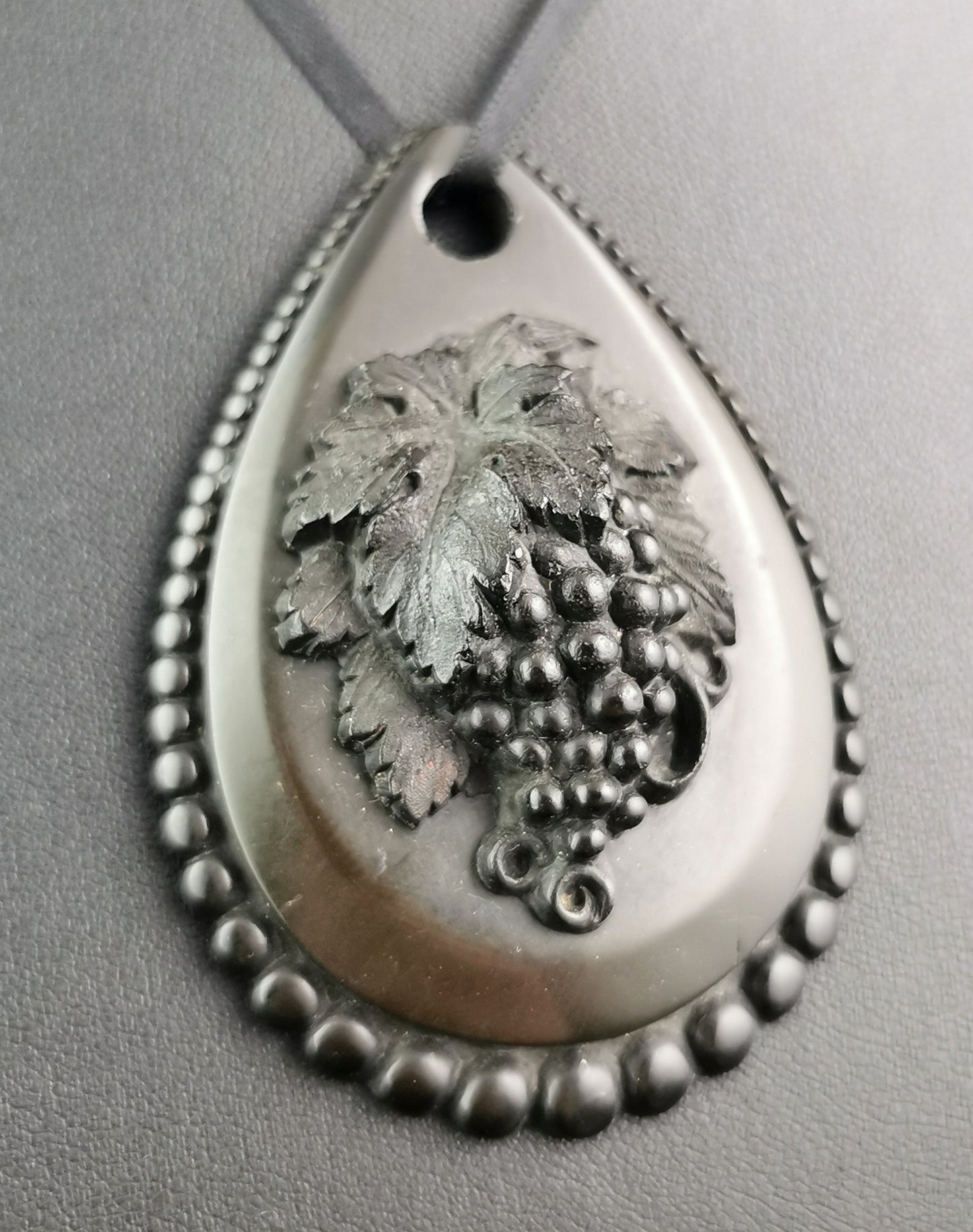 Antique Victorian Vulcanite grapes pendant