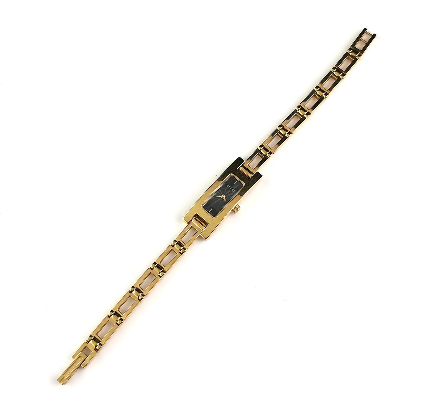 Gucci 3900l ladies gold plated wristwatch, boxed