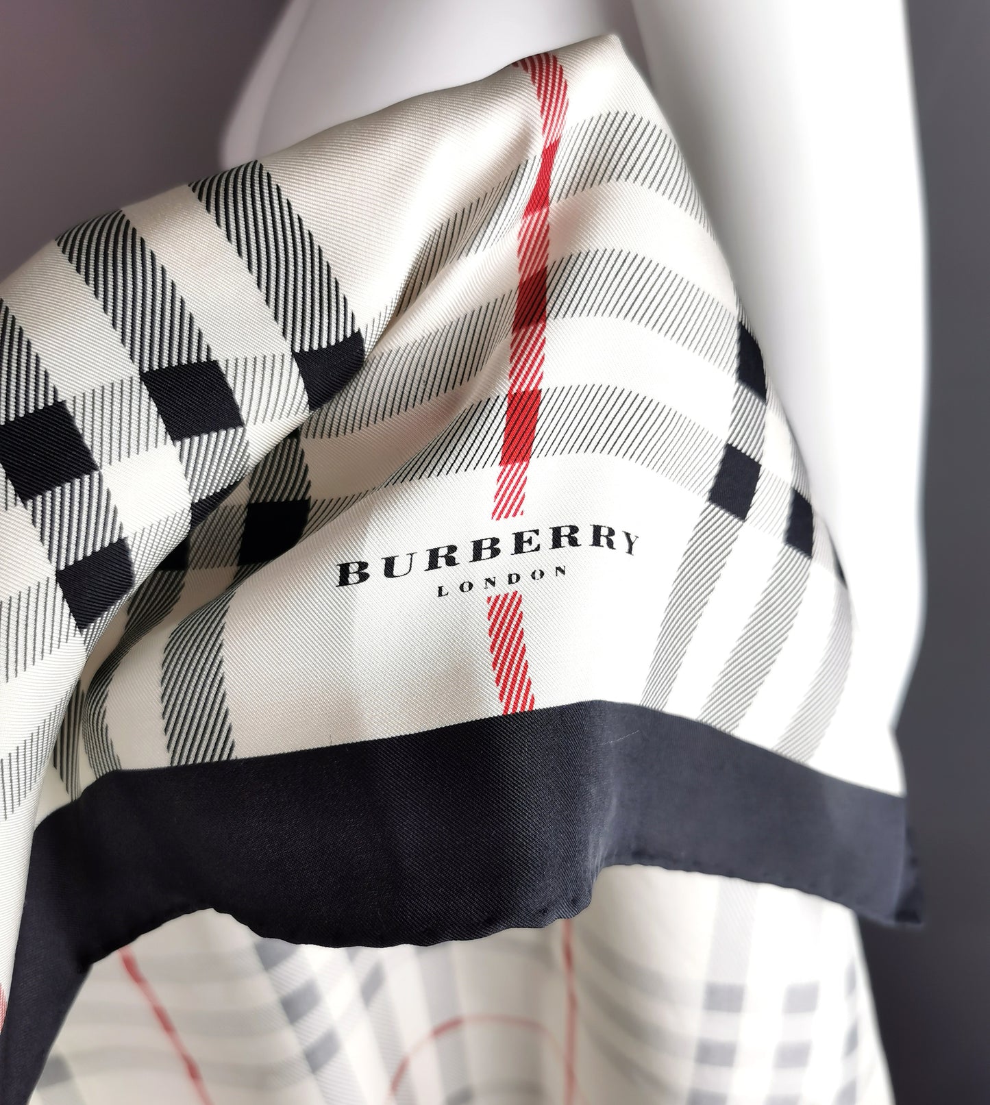 Vintage Burberry silk scarf, check