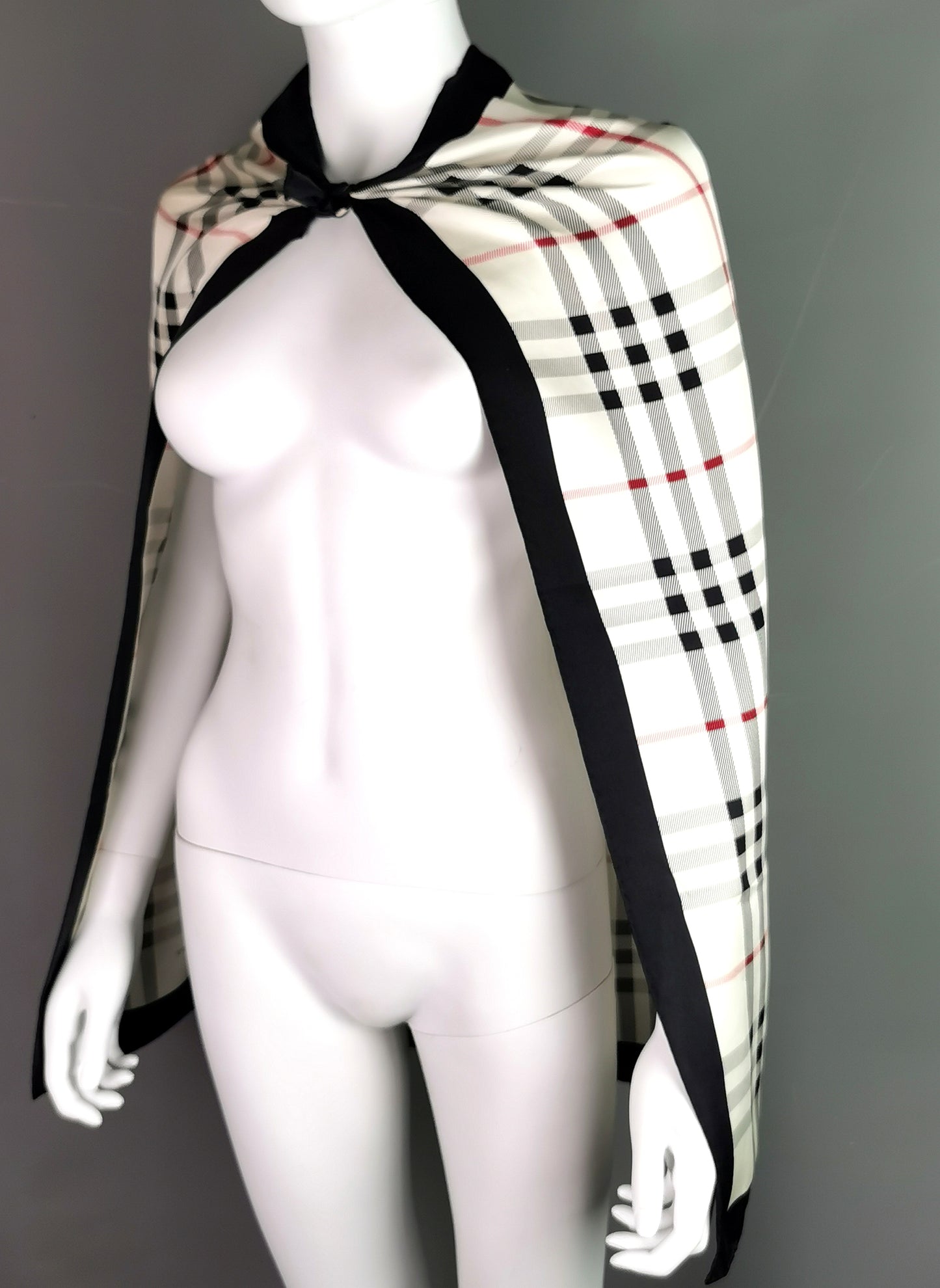 Vintage Burberry silk scarf, check