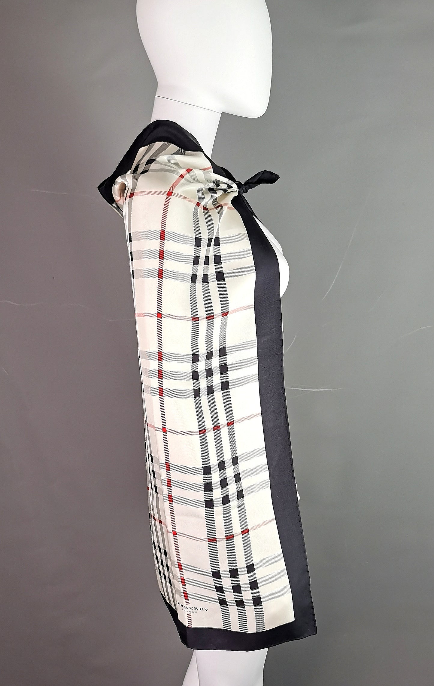 Vintage Burberry silk scarf, check