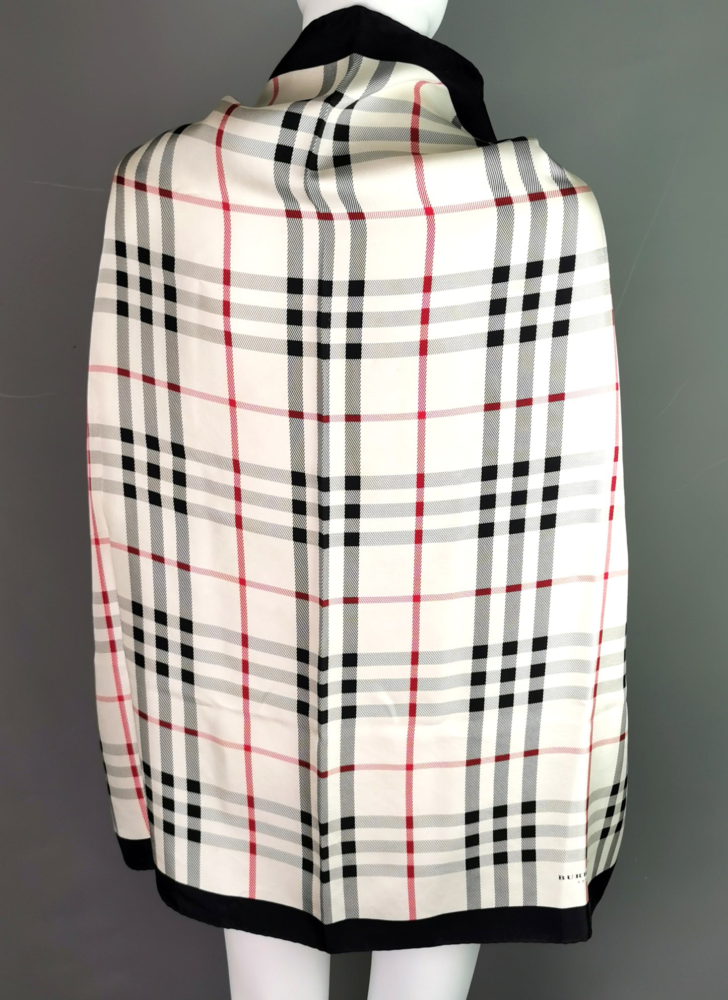 Vintage Burberry silk scarf, check