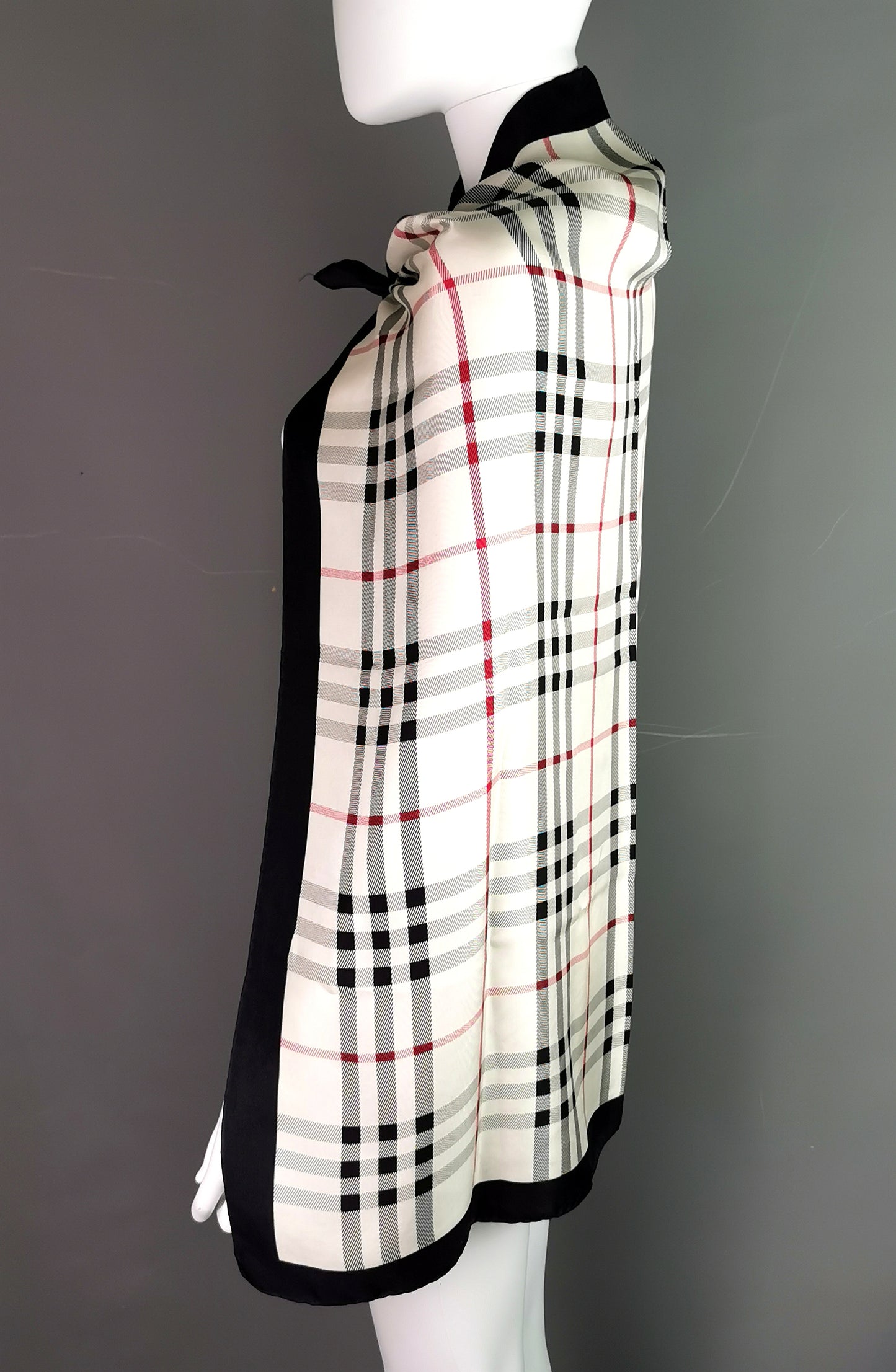 Vintage Burberry silk scarf, check