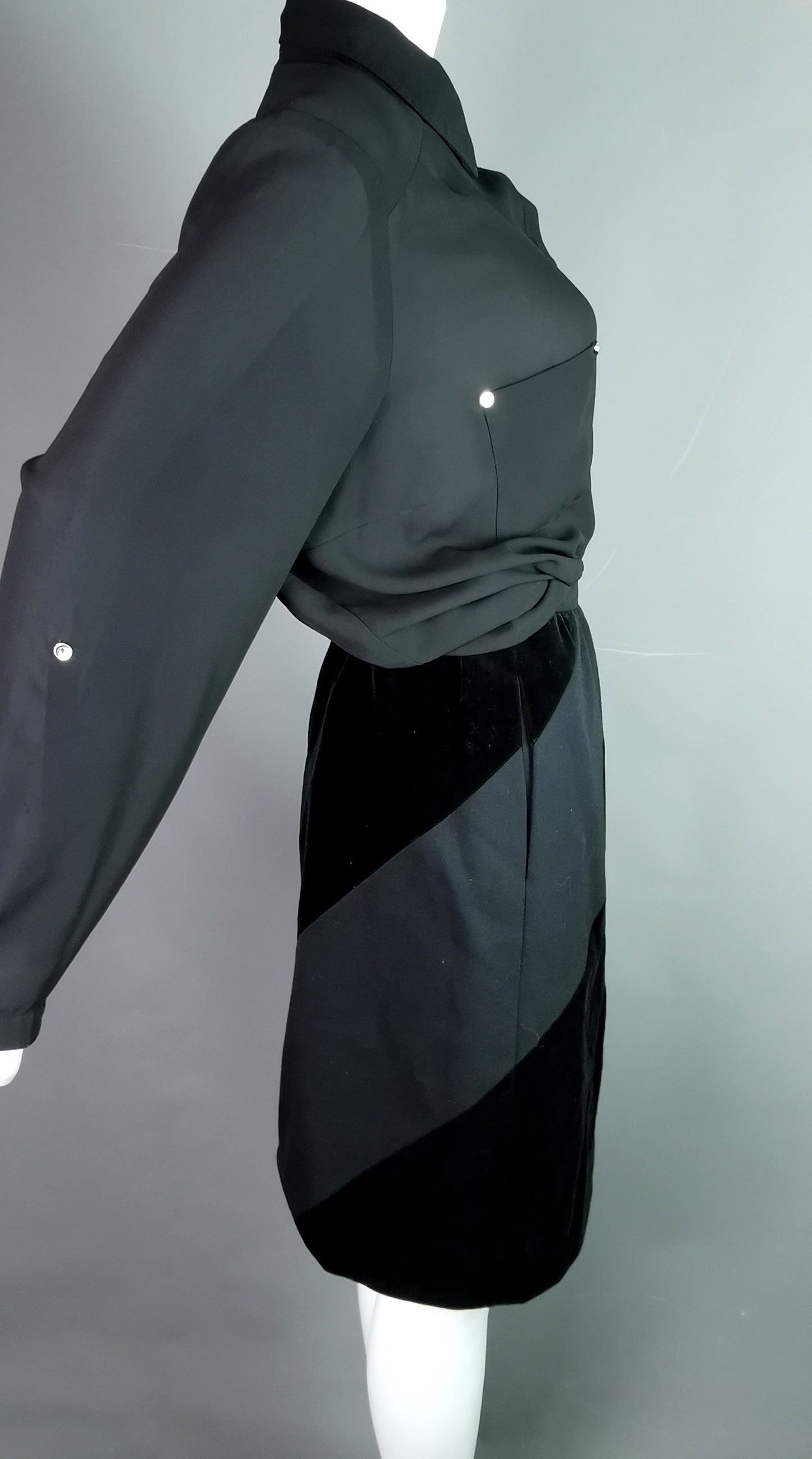 Vintage Valentino black velvet skirt, Wool