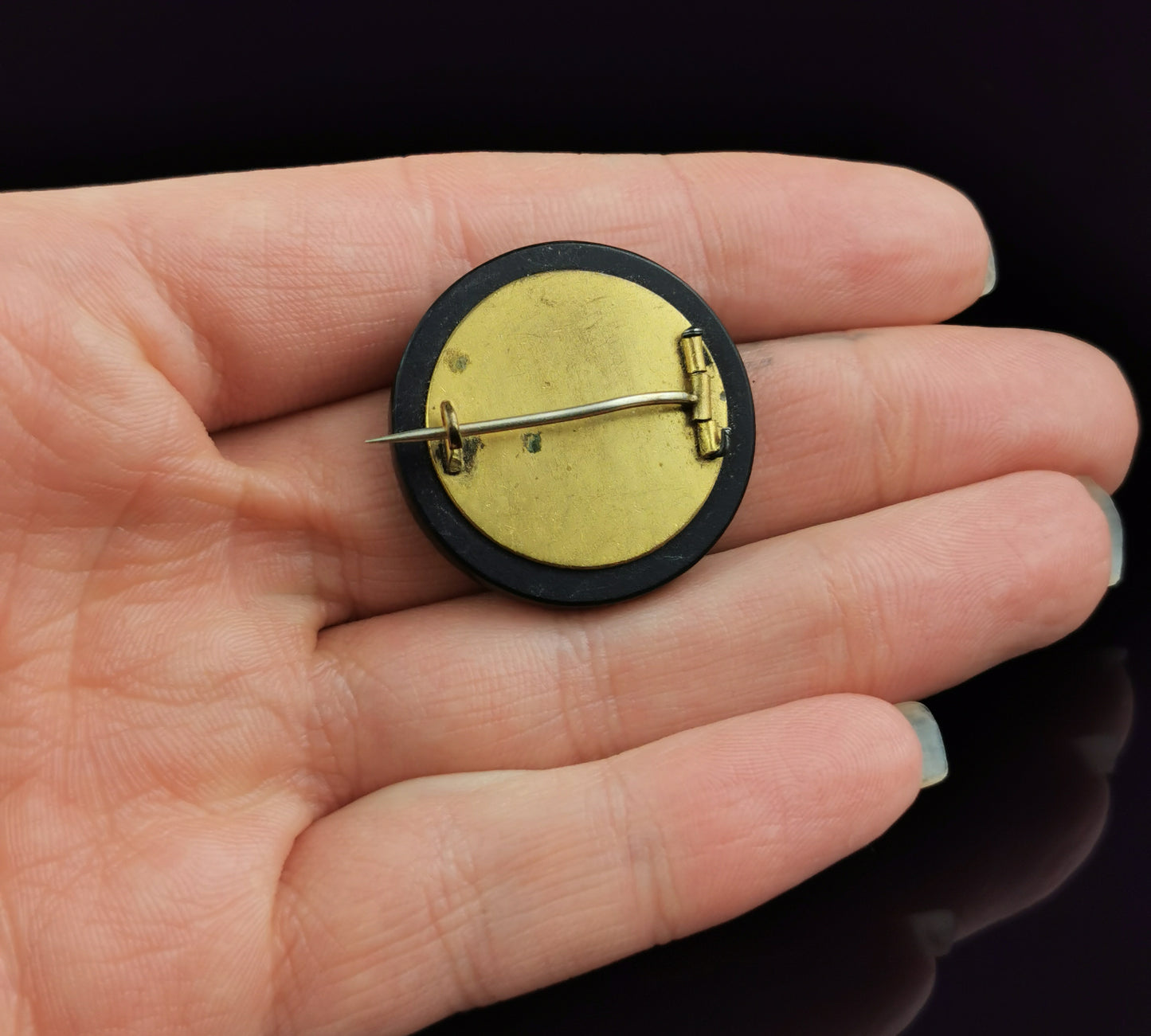 Antique Pietra Dura flower brooch, Victorian