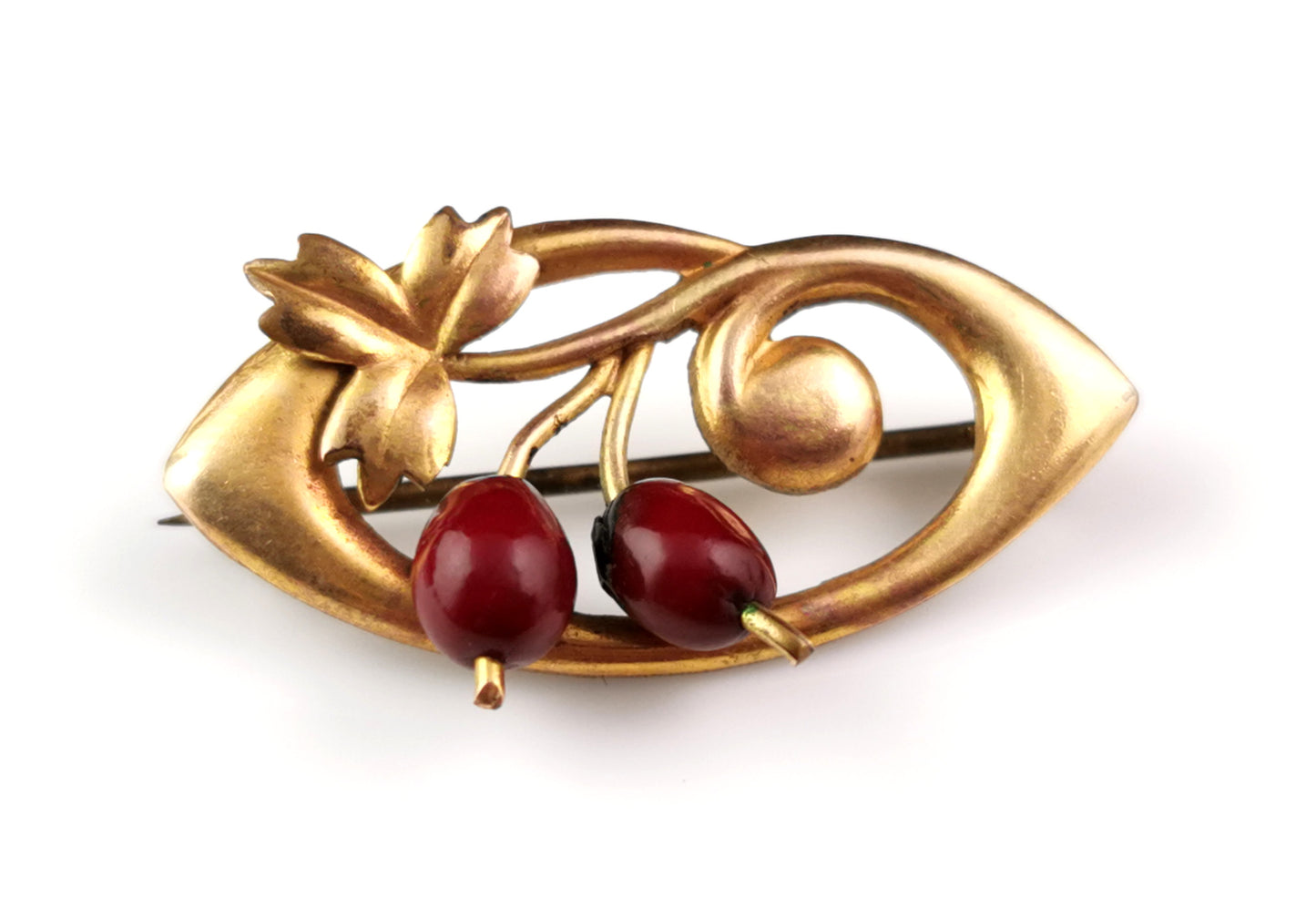 Antique Art Nouveau gilt Berry brooch