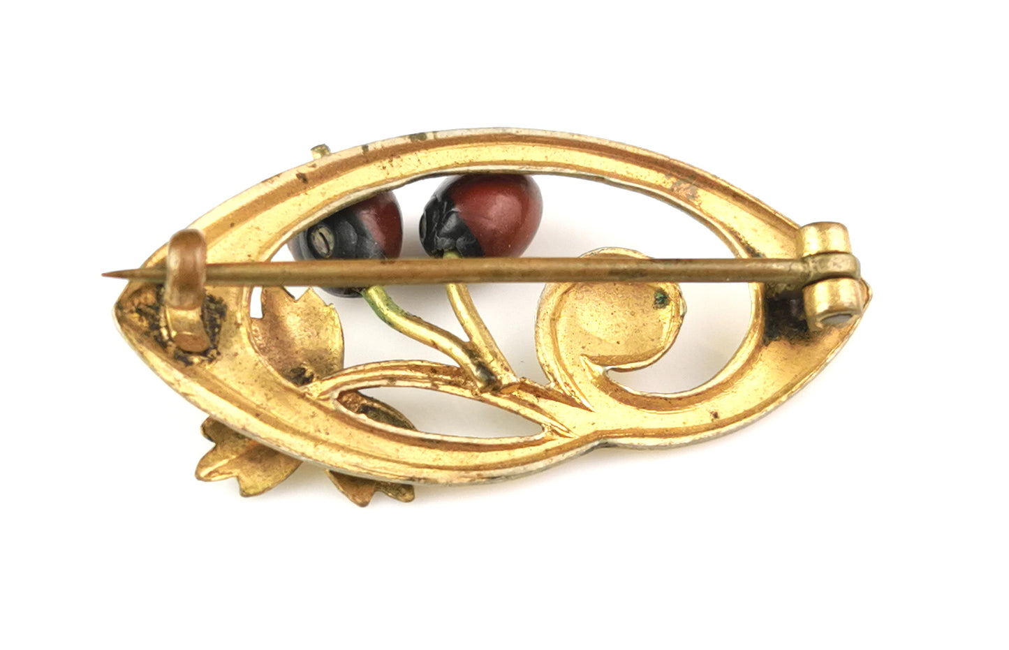 Antique Art Nouveau gilt Berry brooch