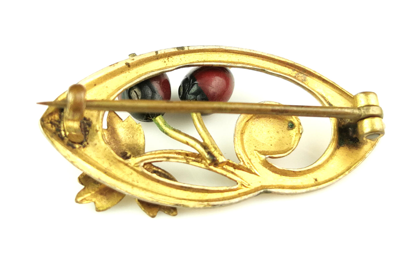 Antique Art Nouveau gilt Berry brooch