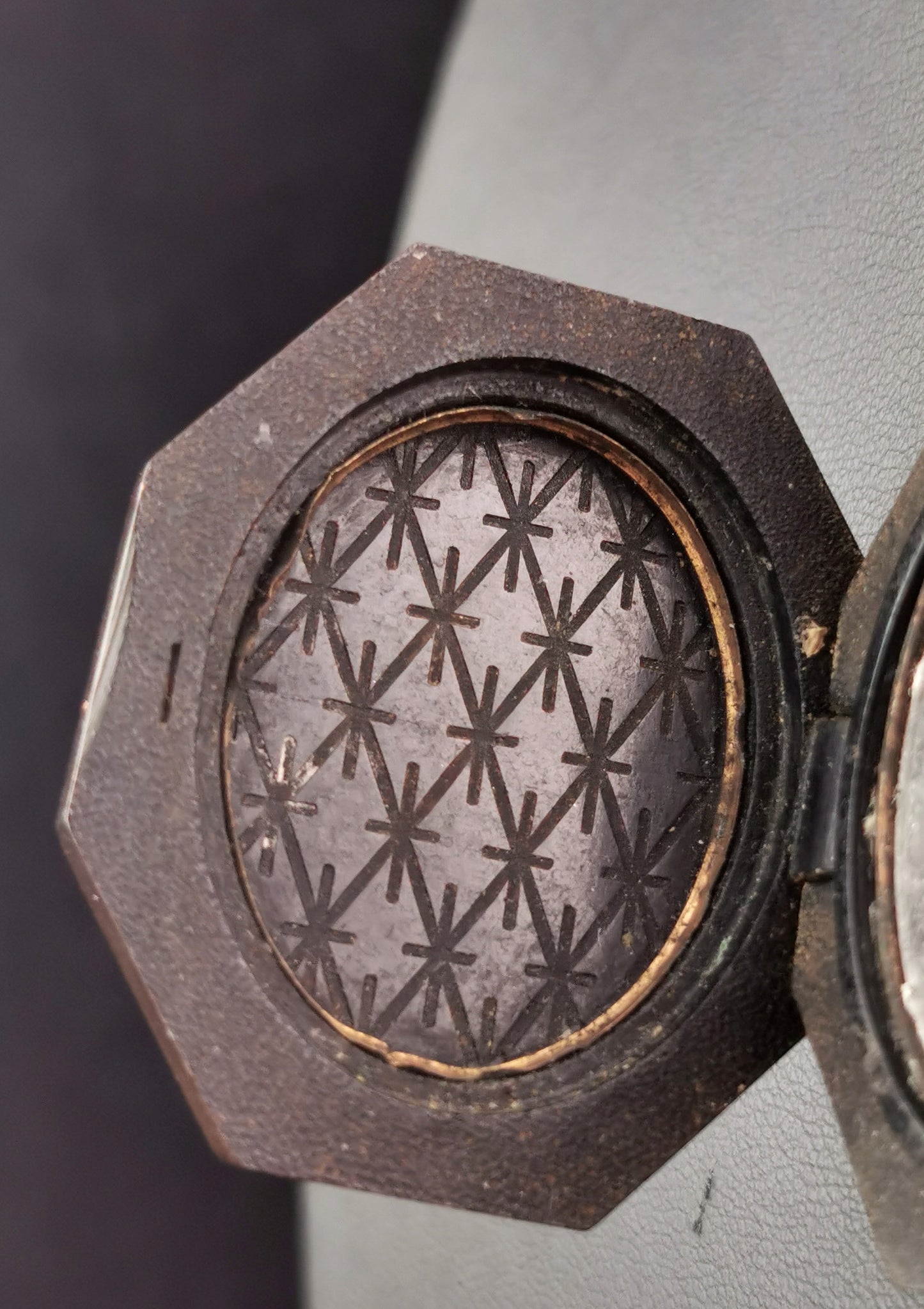 Antique Victorian Vulcanite locket pendant