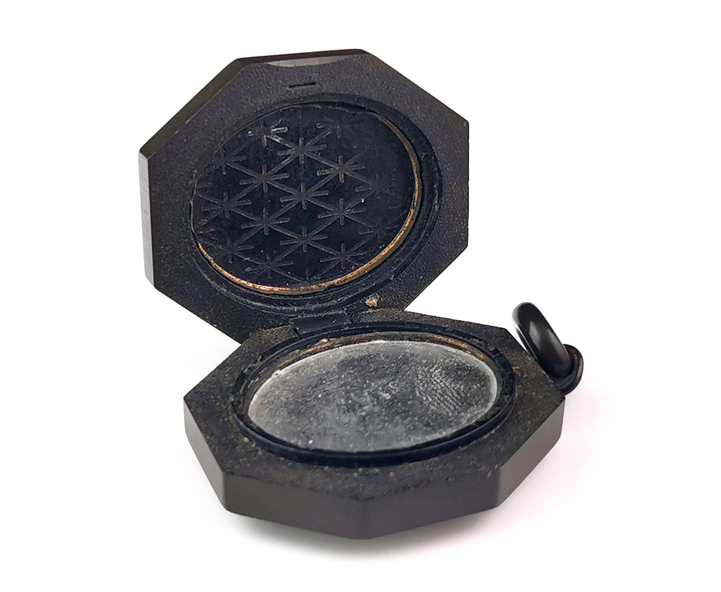 Antique Victorian Vulcanite locket pendant
