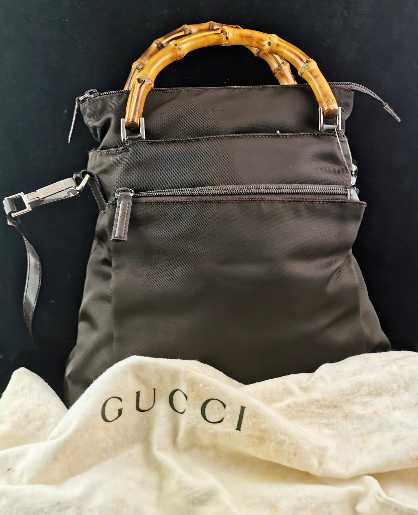 Gucci bamboo top handle tote bag, two way