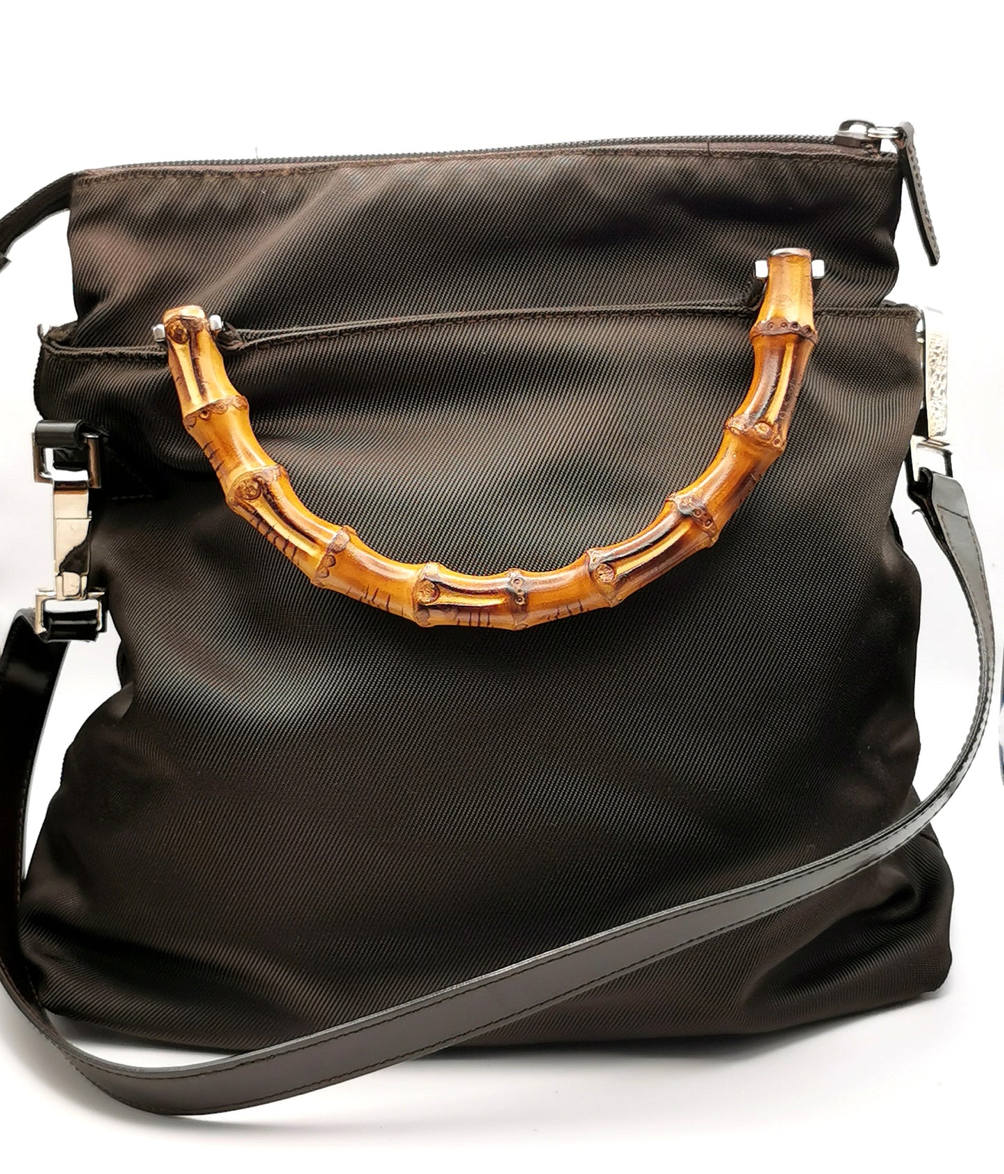 Gucci bamboo top handle tote bag, two way