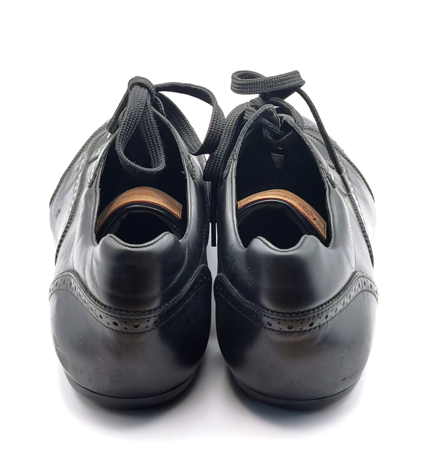 Louis Vuitton black leather lace up brogue style sneakers