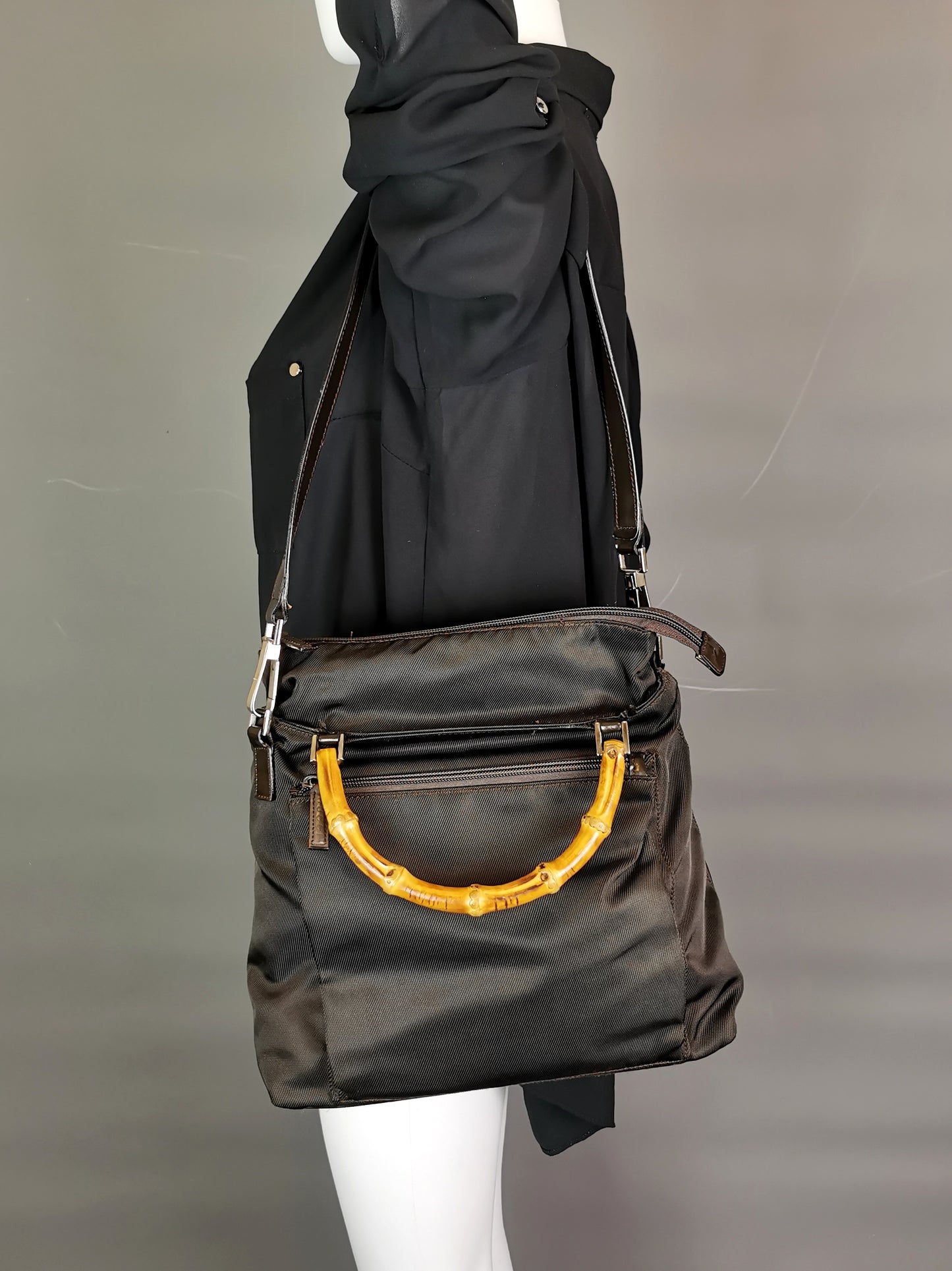 Gucci bamboo top handle tote bag, two way