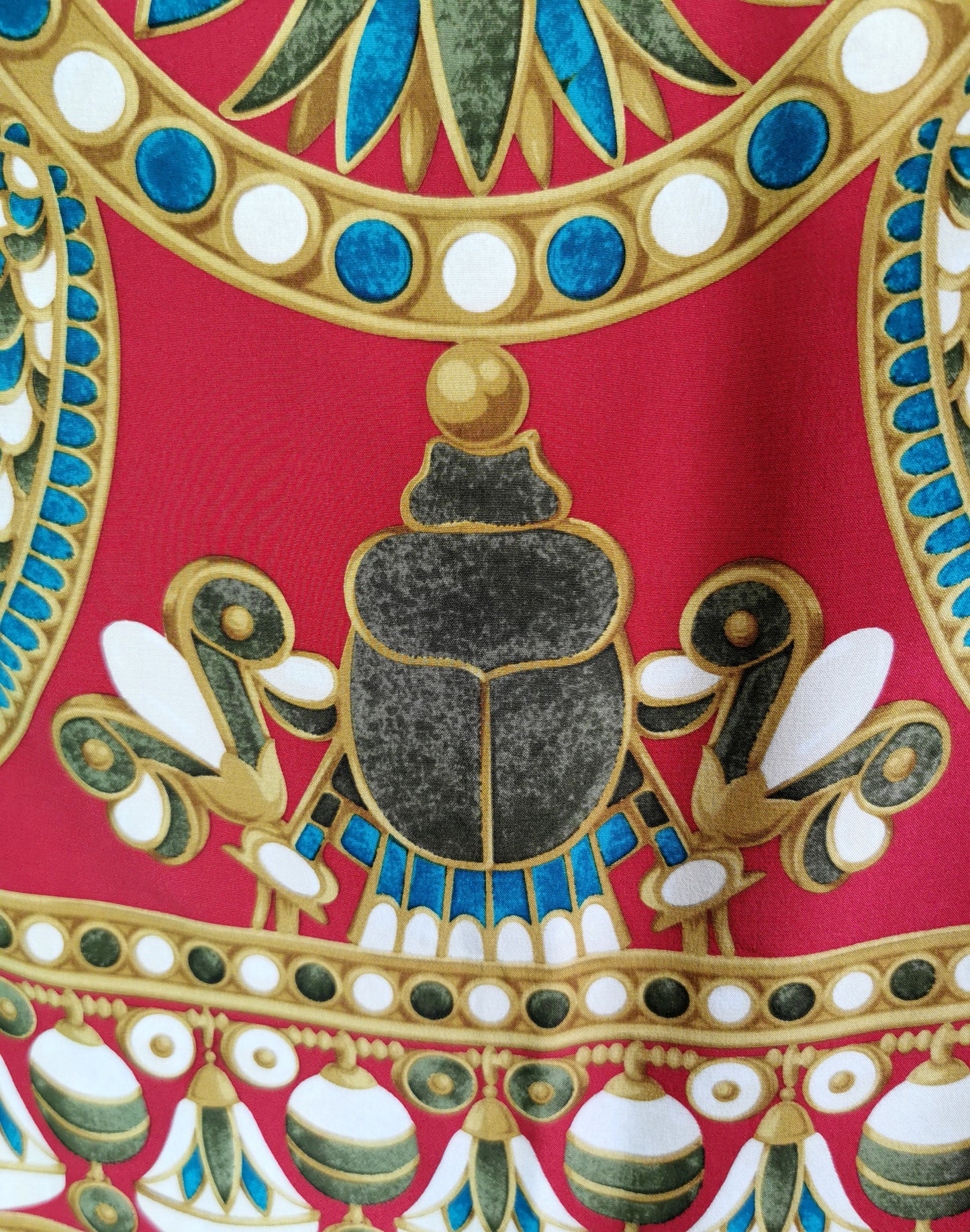 Vintage Christian Dior silk scarf, Egyptian revival, Scarab beetle